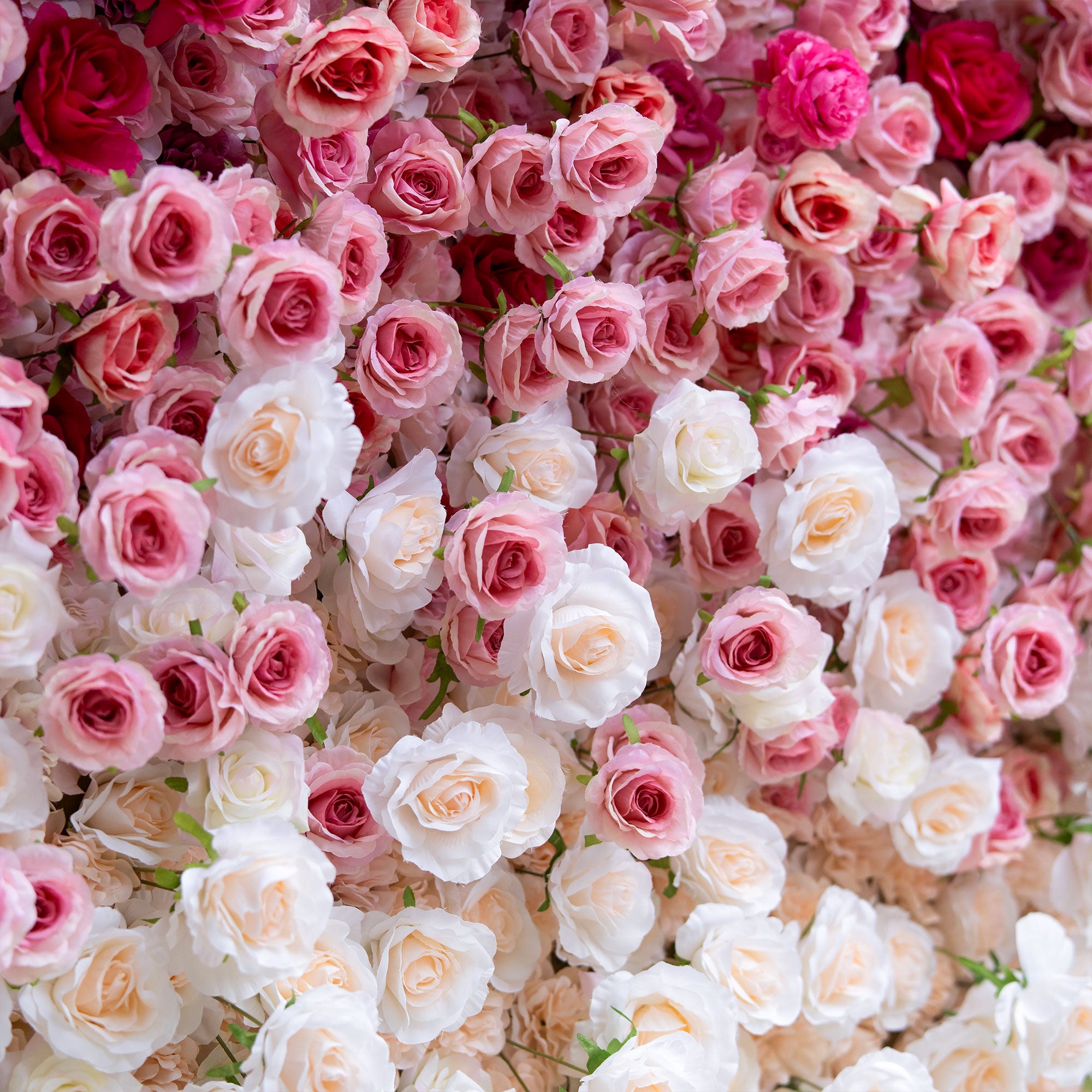 Valar 꽃 롤업 패브릭 인공 빨간색 흰색 그라데이션 꽃 벽 웨딩 배경, 꽃 파티 장식, 이벤트 사진-VF-372