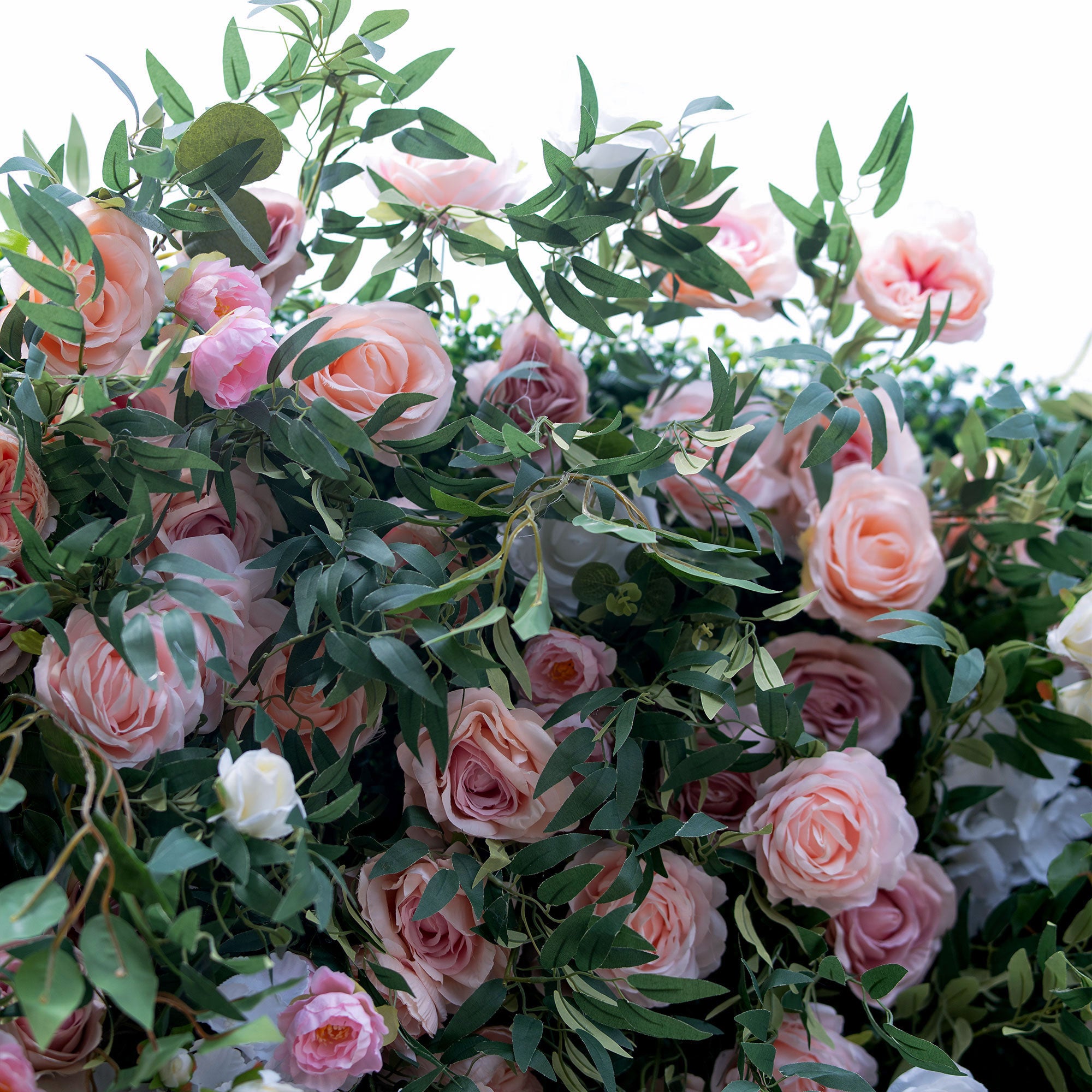 Valar 꽃 롤업 패브릭 인공 꽃 벽 웨딩 배경, 꽃 파티 장식, 이벤트 사진-VF-341