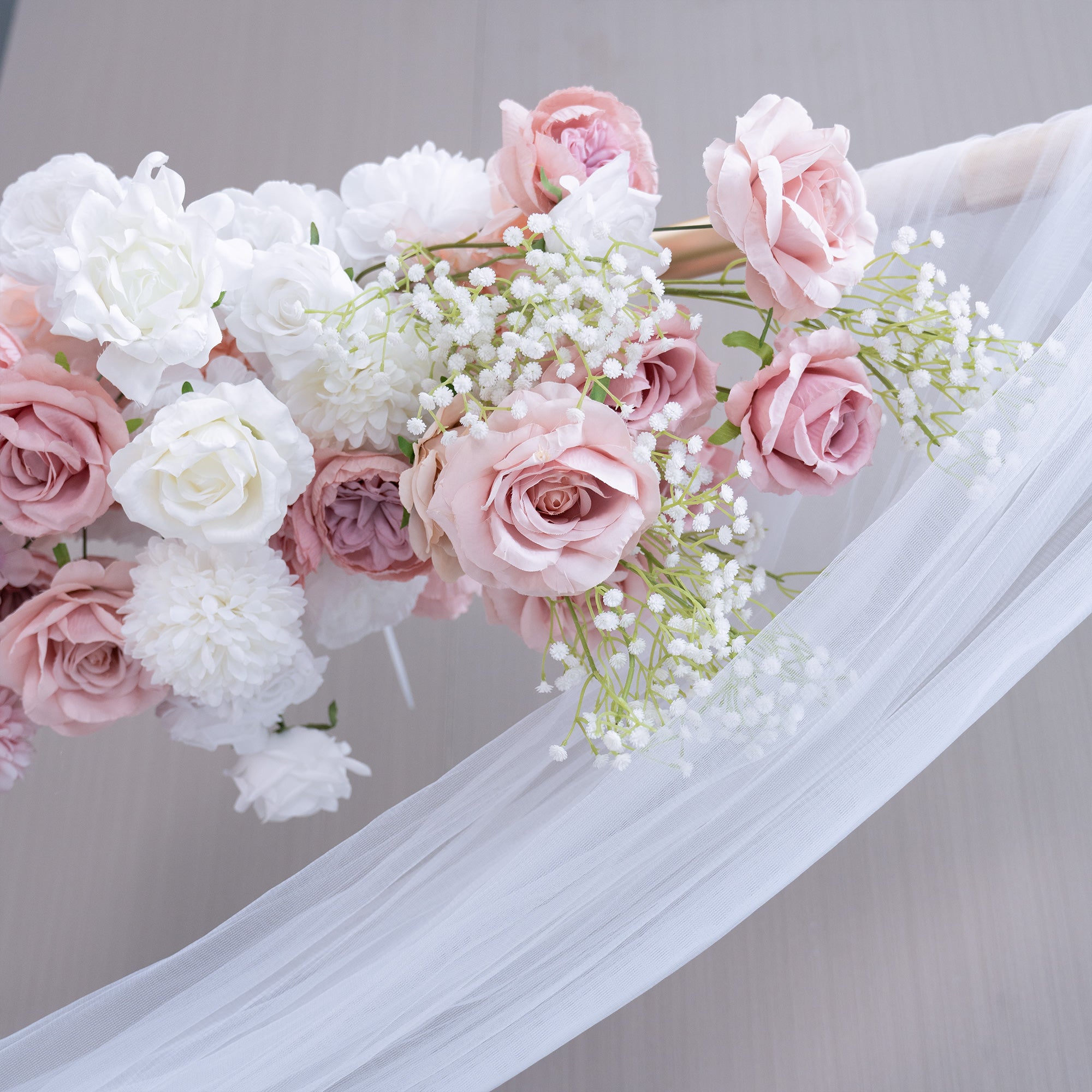 럭셔리 웨딩 꽃 장식 세트 – 인공 꽃 배경, 웰컴 사인 꽃 및 테이블 장식을 위한 우아한 웨딩 장식 VF-418-3