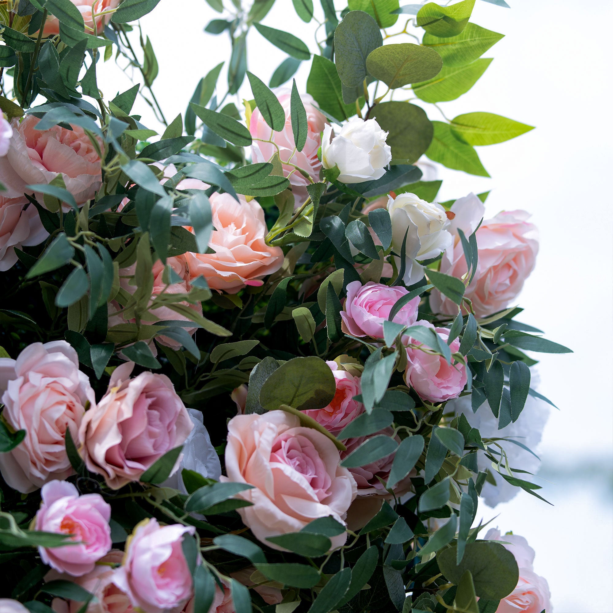 Valar 꽃 롤업 패브릭 인공 꽃 벽 웨딩 배경, 꽃 파티 장식, 이벤트 사진-VF-341