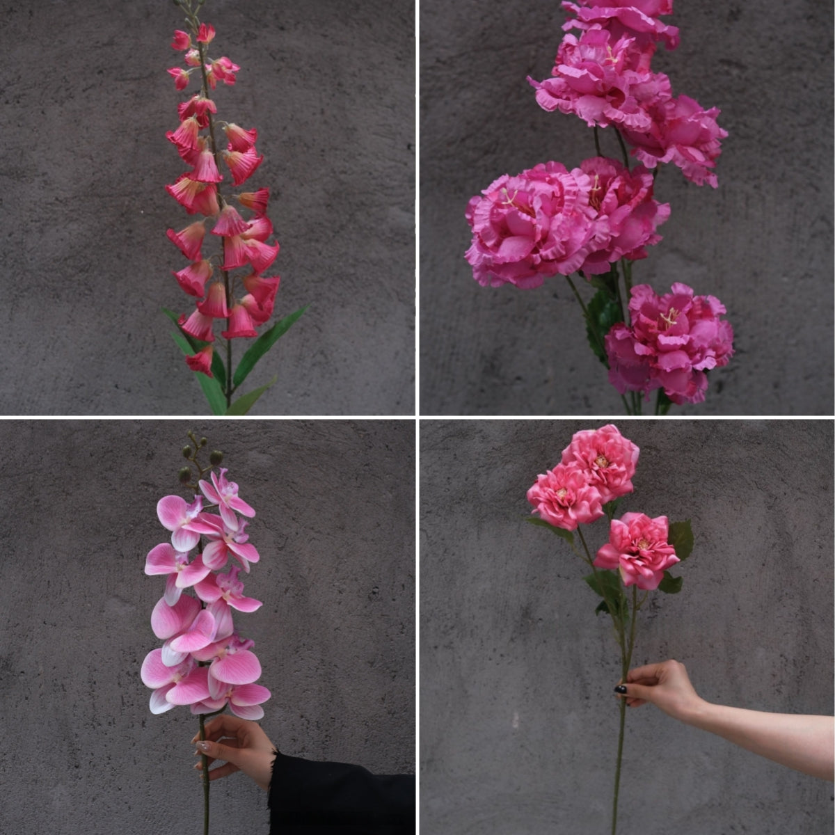 Magenta Pink Faux Flower Stem | Lifelike Single Bloom for Home Decor FS-1010A