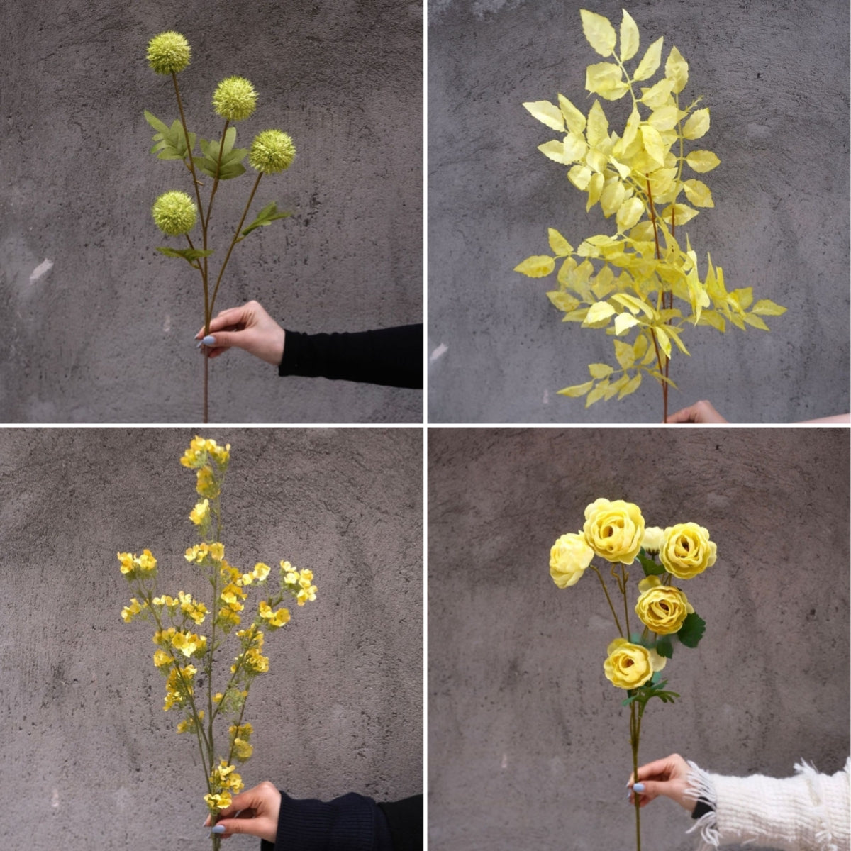 Yellow Green Faux Flower Stem | Single Bloom for Modern Home Decor FS-1006A