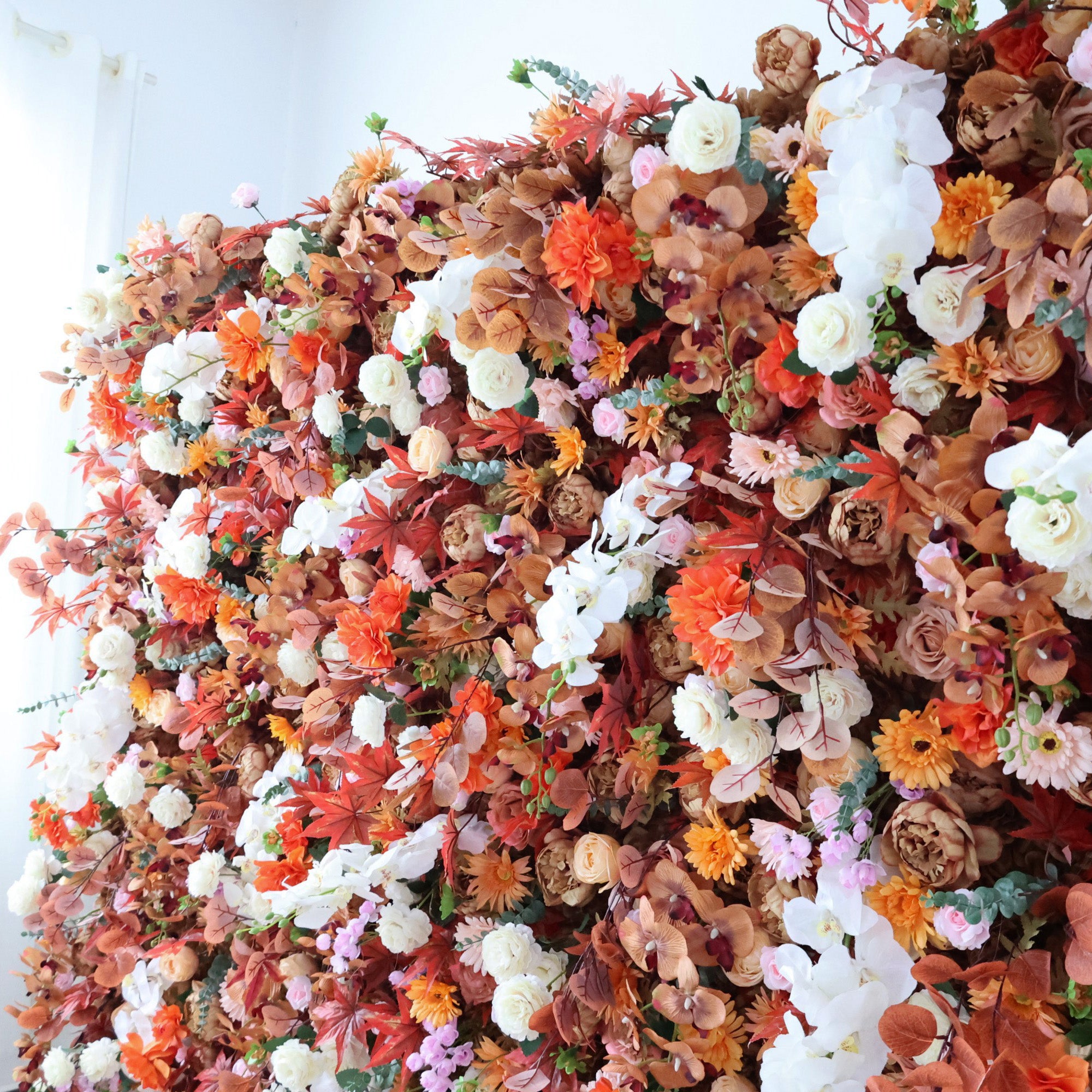 5Dピンクローズロールアップフラワーウォールバックドロップ 結婚式&パーティーセレブレーションデコ VF-501