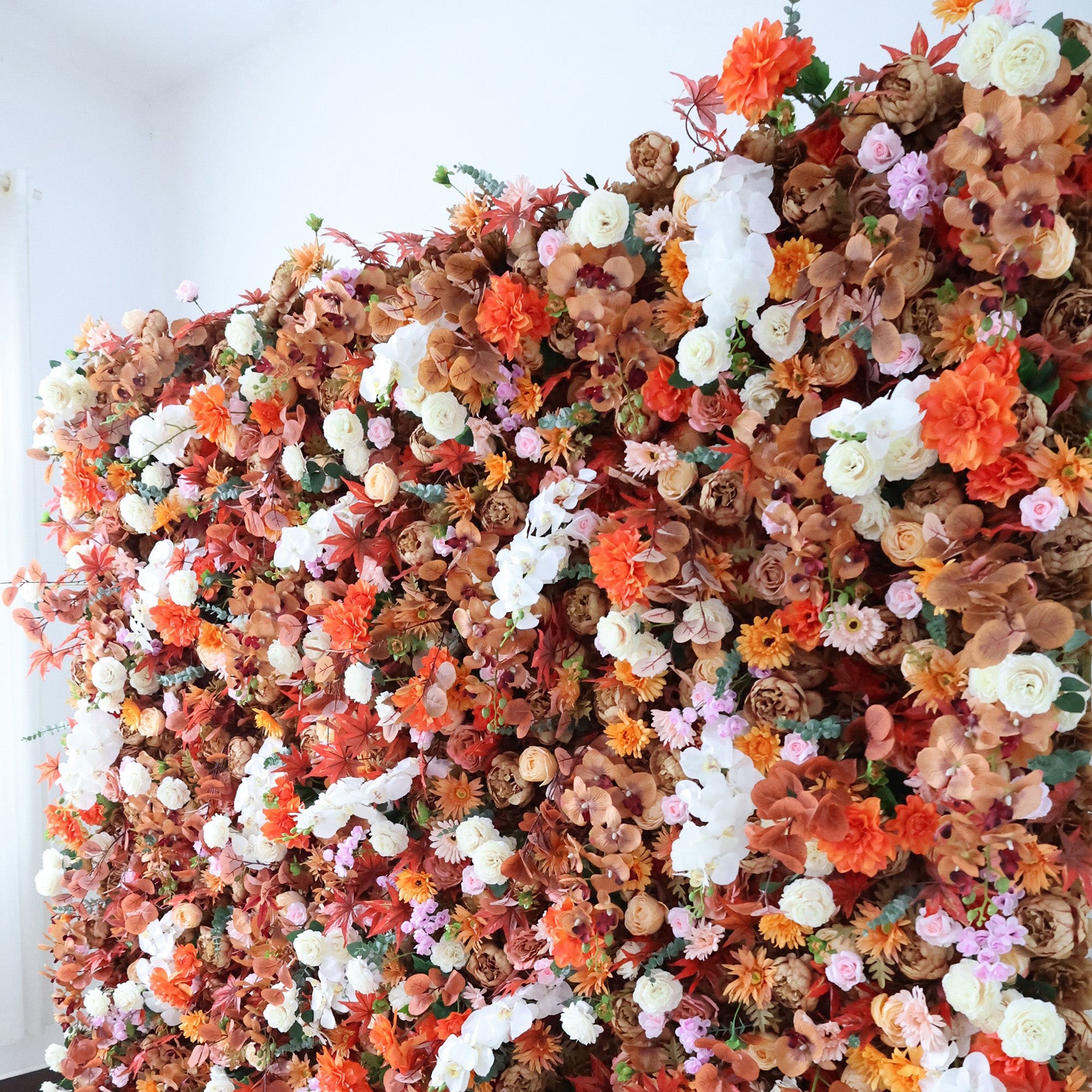 5Dピンクローズロールアップフラワーウォールバックドロップ 結婚式&パーティーセレブレーションデコ VF-501