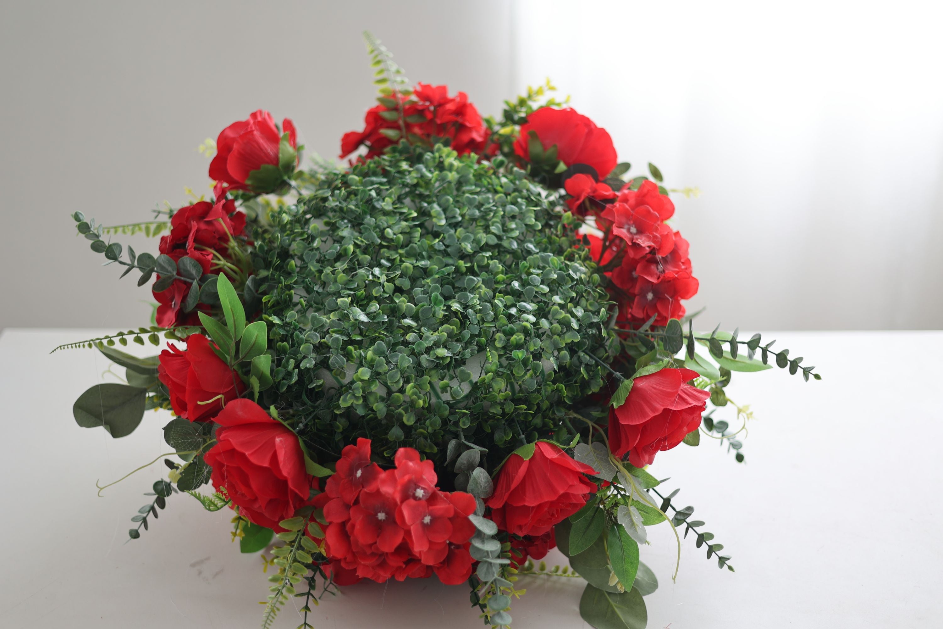 Luxurious Blossom Bouquet featuring premium red and white roses with lush greenery accents VF-0081
