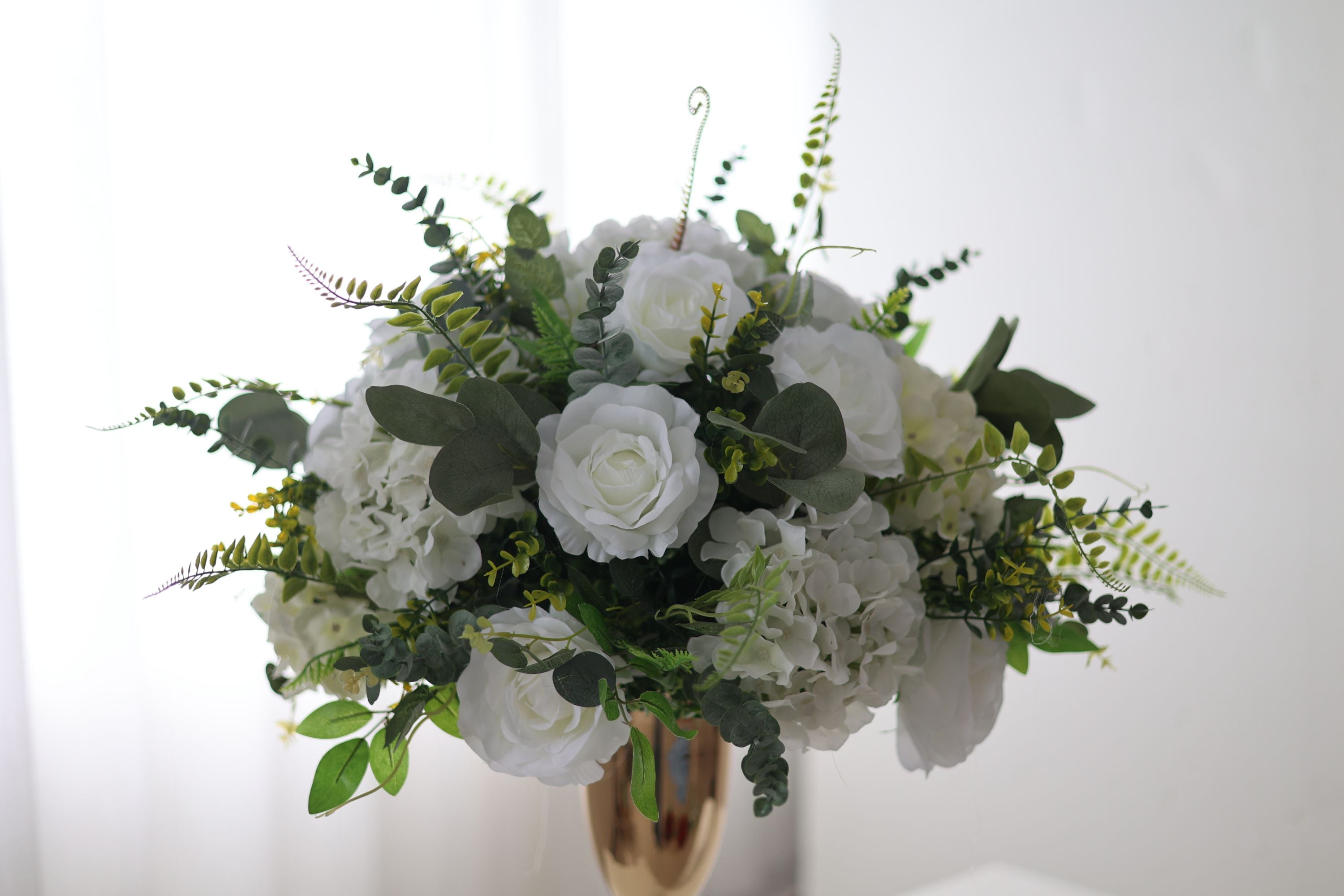 Luxurious Blossom Bouquet featuring premium red and white roses with lush greenery accents VF-0087