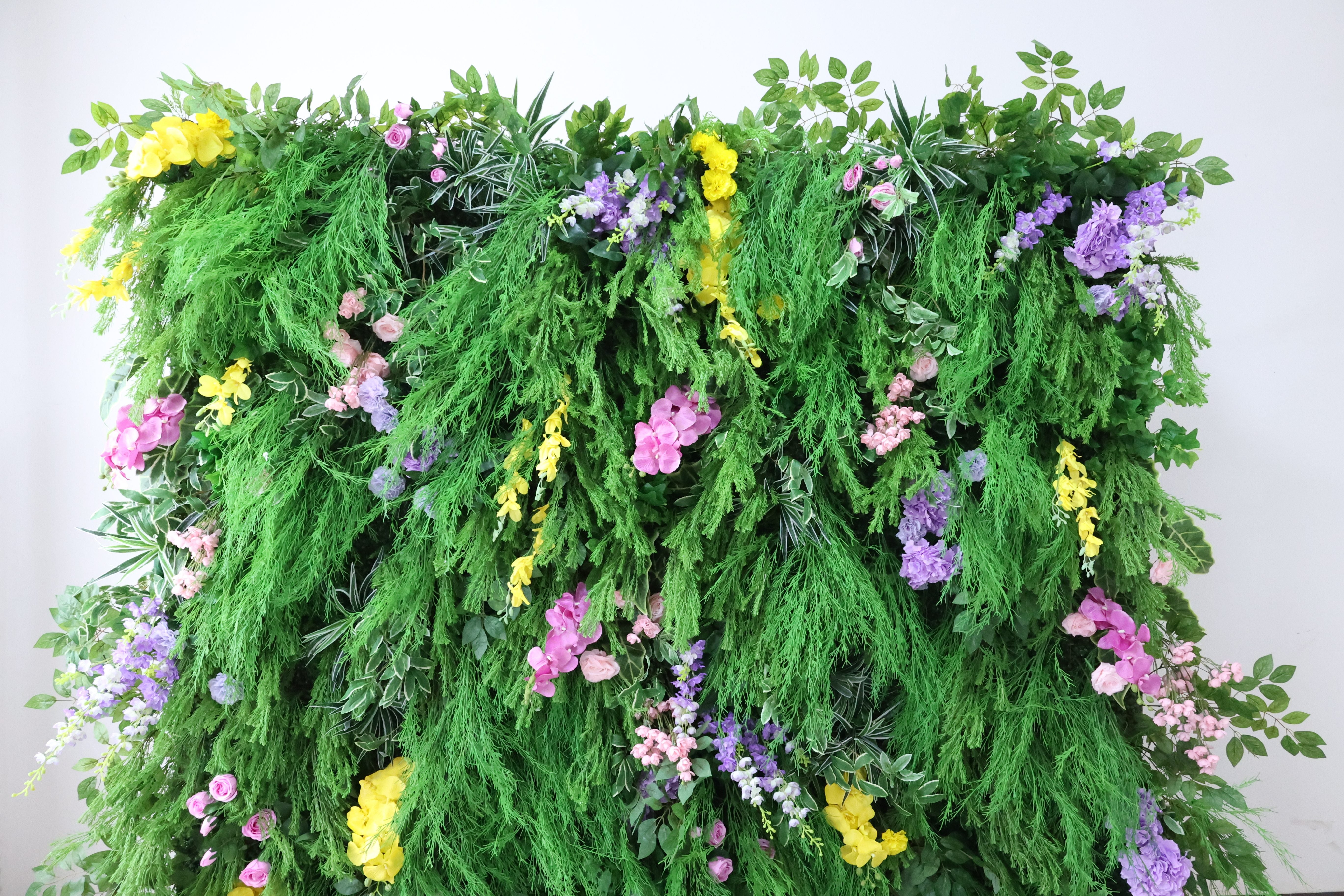 ValarFlower Greenery Artificial Flower Wall Backdrop, Tropical Jungle Floral Wall Decoration, Luxury Garden Wedding Background, Lush Botanical Event Decor for Party & Photo Booth Setup VF-658