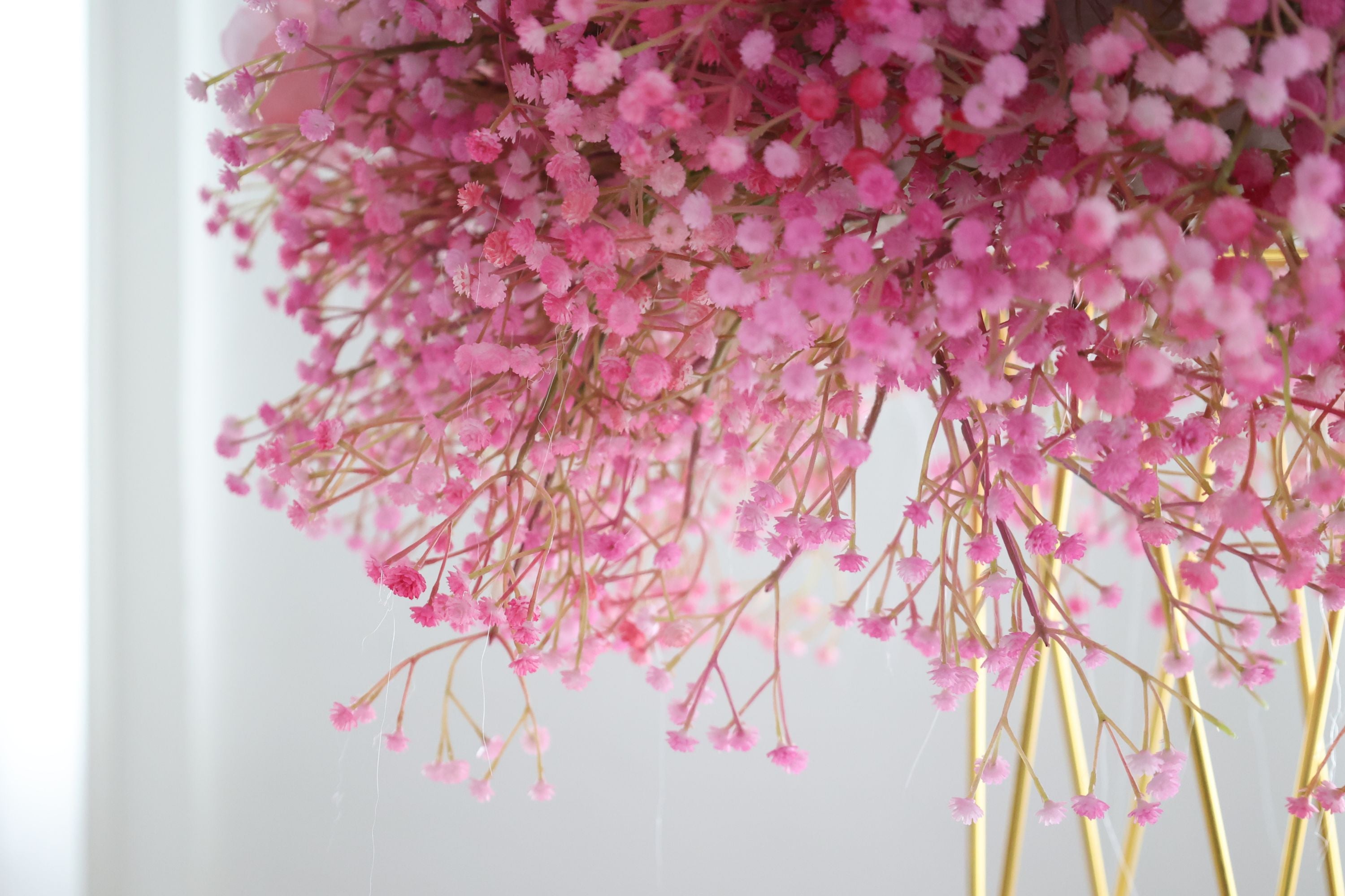 Blushing Harmony - Graceful Pink Roses Nestled in a Cloud of Pink Baby's Breath FB-040