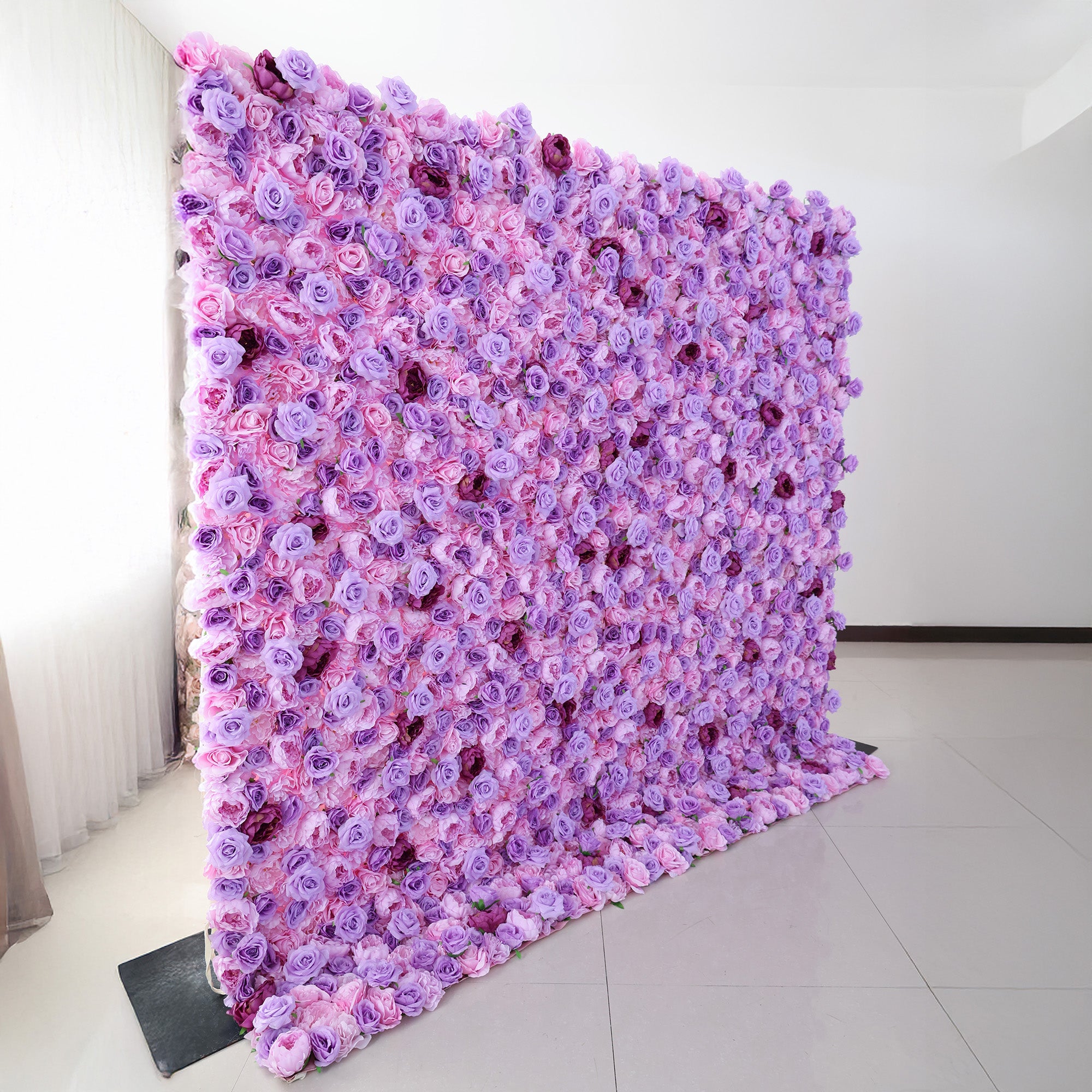 5Dピンクローズロールアップフラワーウォールバックドロップ 結婚式&パーティーセレブレーションデコ VF-501
