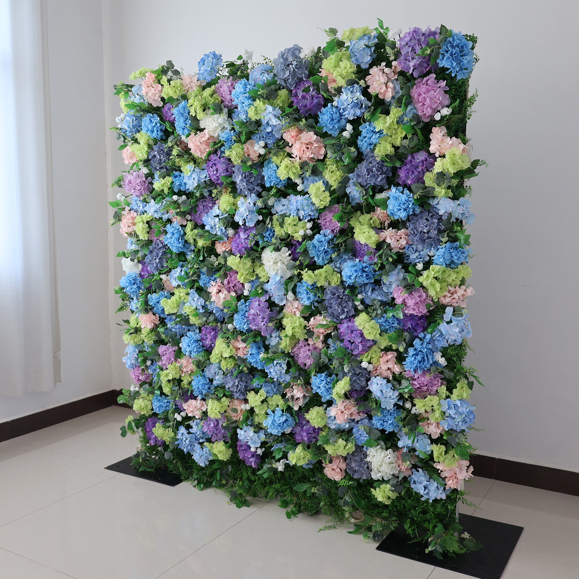 5Dピンクローズロールアップフラワーウォールバックドロップ 結婚式&パーティーセレブレーションデコ VF-501