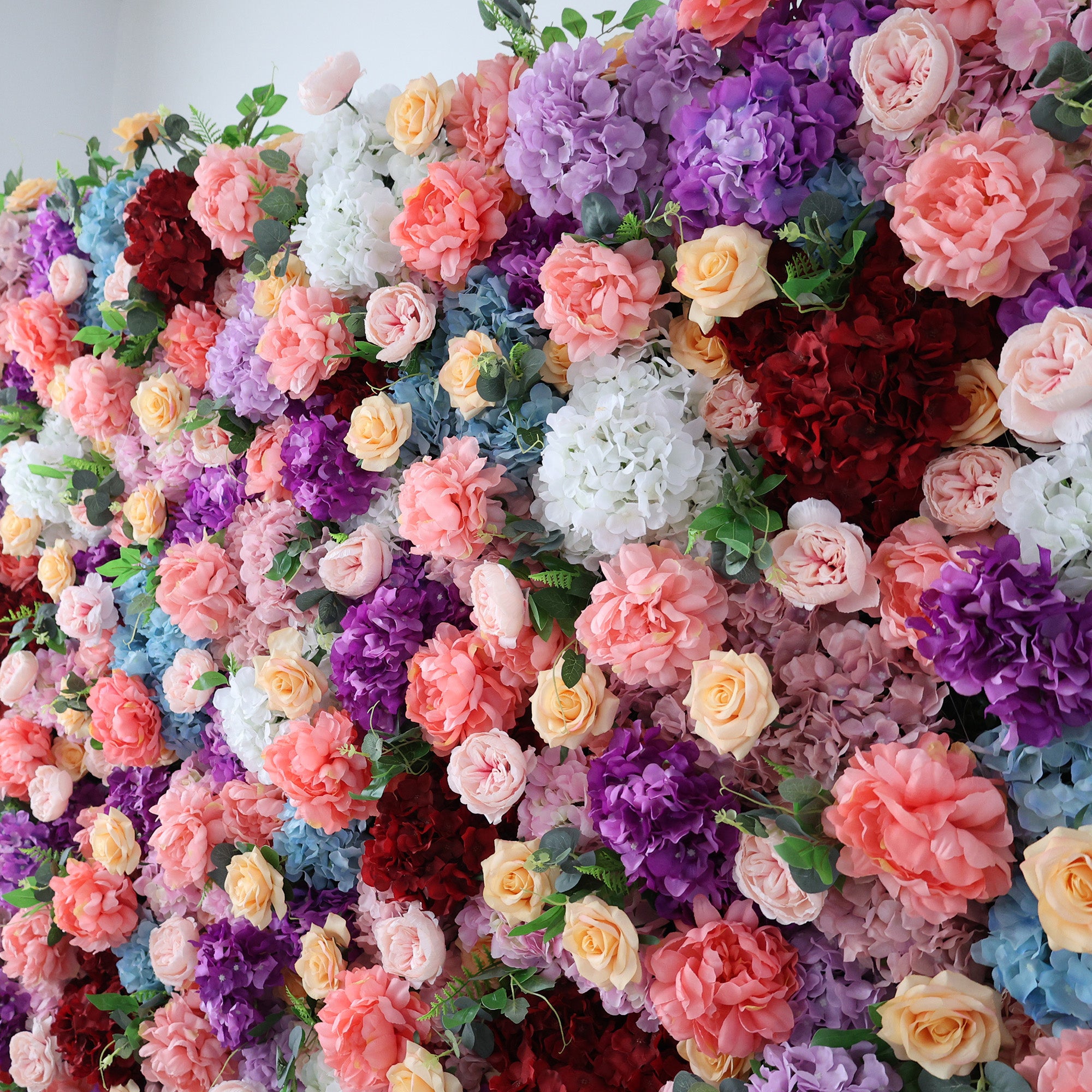 결혼식 및 파티 축하 장식을 위한 5D 핑크 로즈 롤업 꽃 벽 배경 VF-501