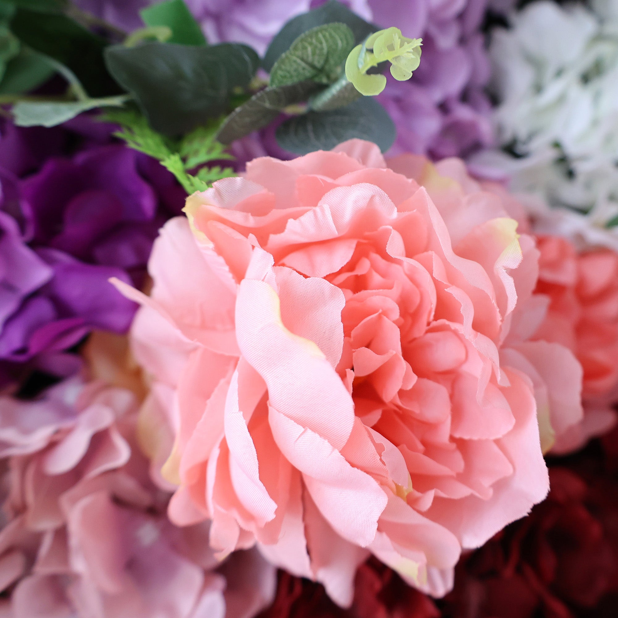 결혼식 및 파티 축하 장식을 위한 5D 핑크 로즈 롤업 꽃 벽 배경 VF-501