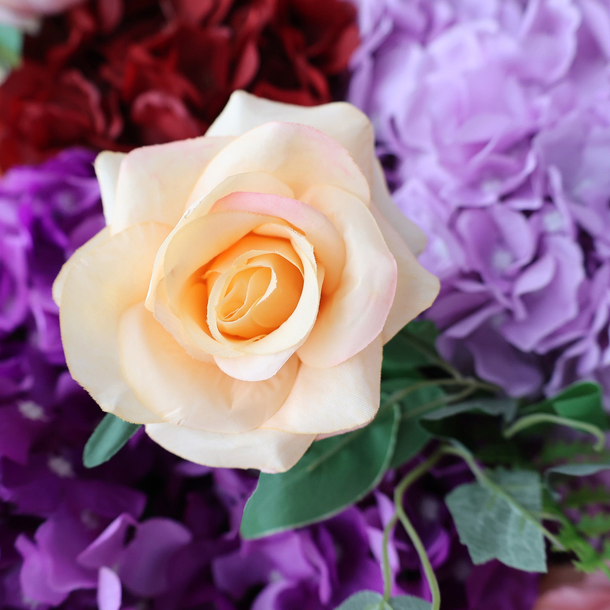 결혼식 및 파티 축하 장식을 위한 5D 핑크 로즈 롤업 꽃 벽 배경 VF-501