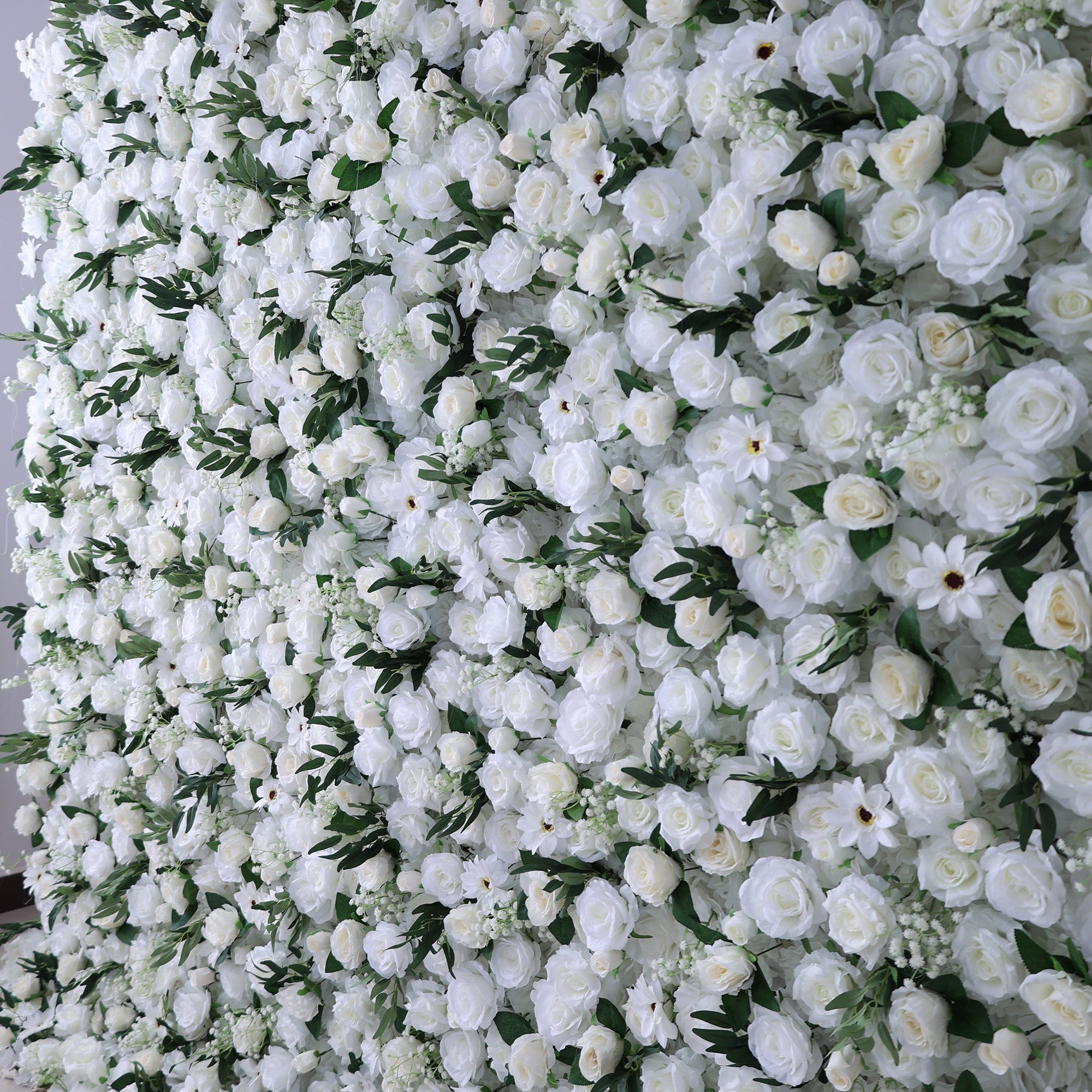 결혼식 및 파티 축하 장식을 위한 5D 핑크 로즈 롤업 꽃 벽 배경 VF-501