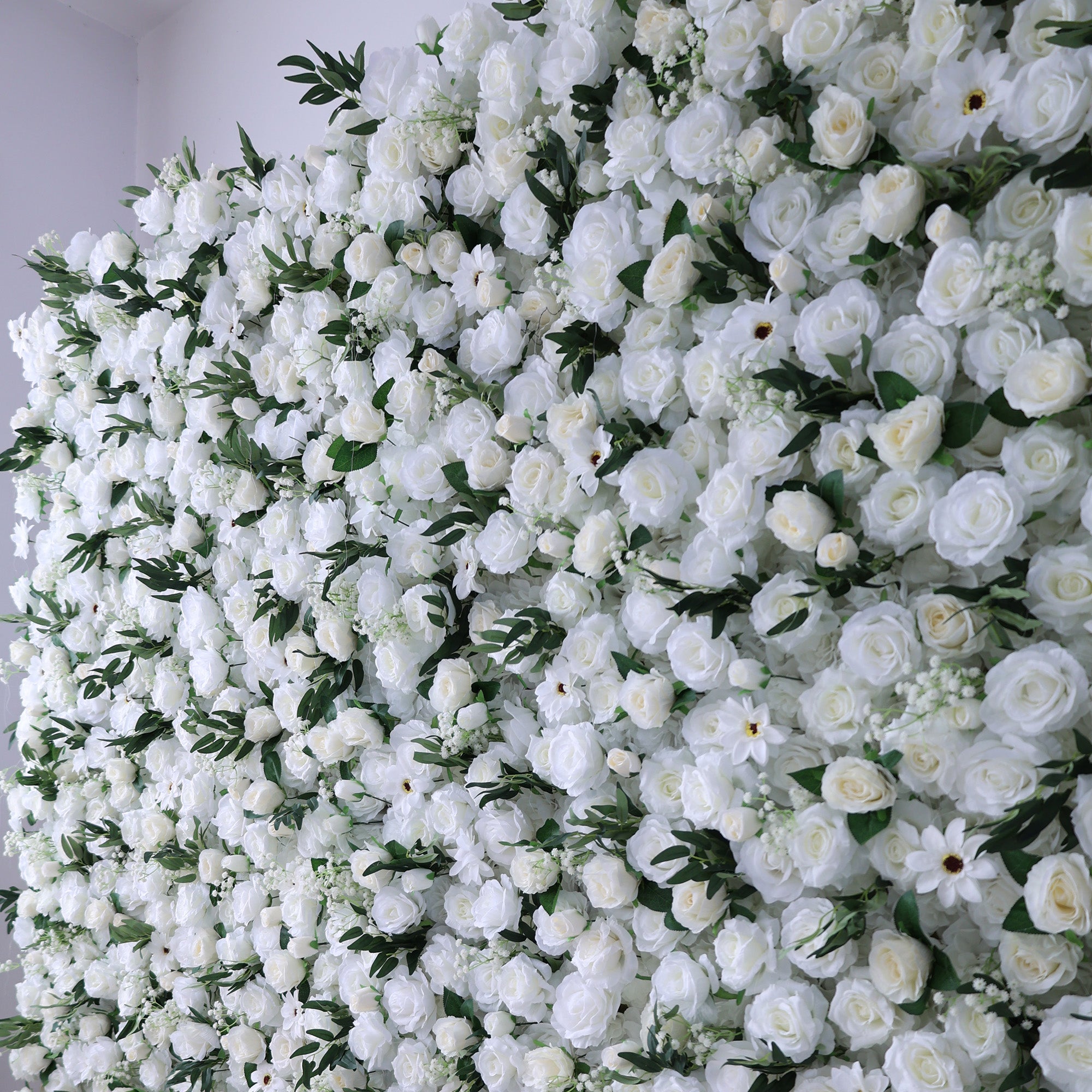 결혼식 및 파티 축하 장식을 위한 5D 핑크 로즈 롤업 꽃 벽 배경 VF-501