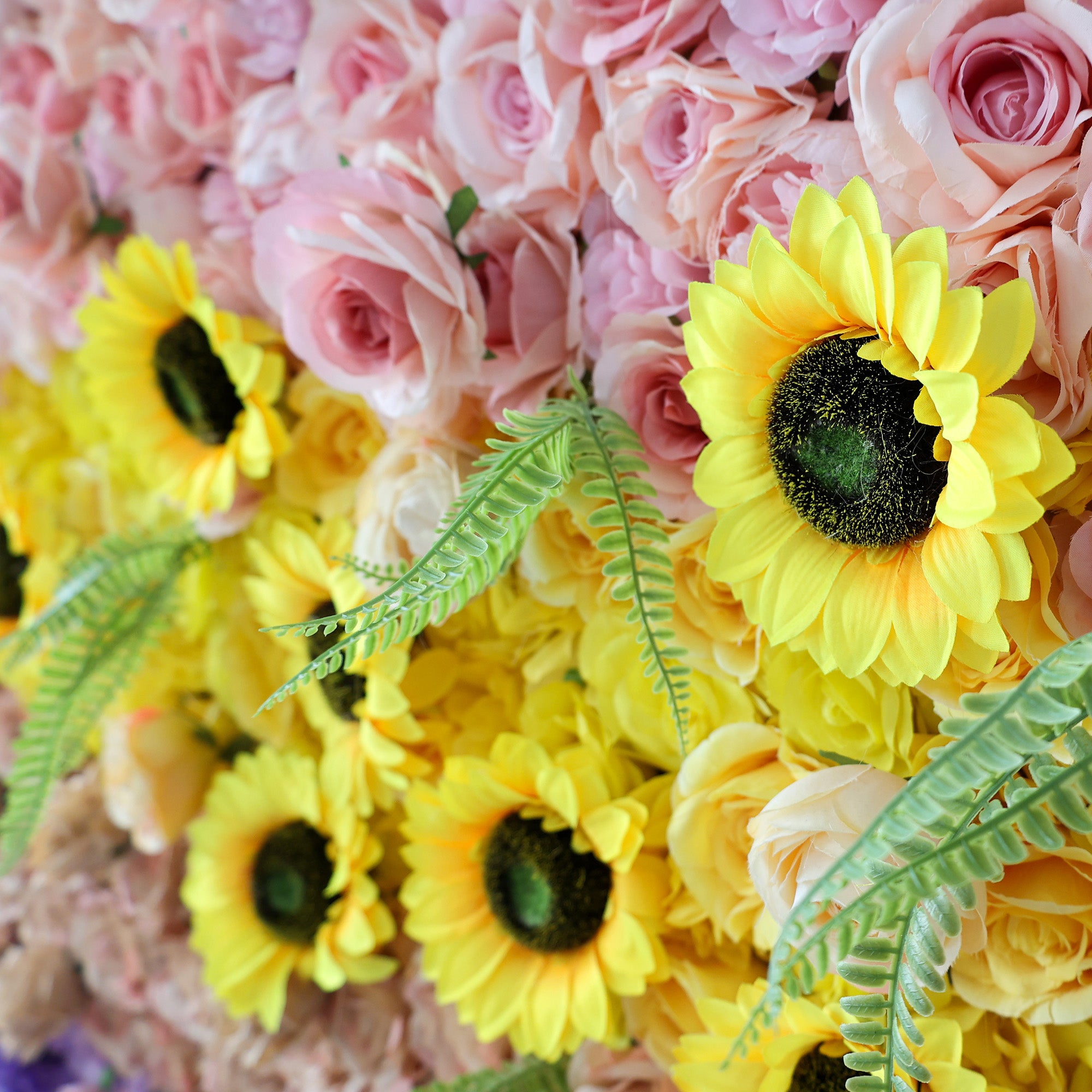 결혼식 및 파티 축하 장식을 위한 5D 핑크 로즈 롤업 꽃 벽 배경 VF-501