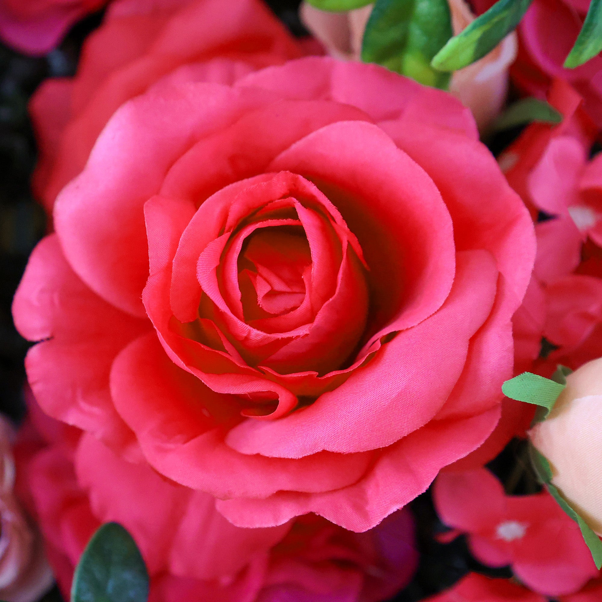 결혼식 및 파티 축하 장식을 위한 5D 핑크 로즈 롤업 꽃 벽 배경 VF-501