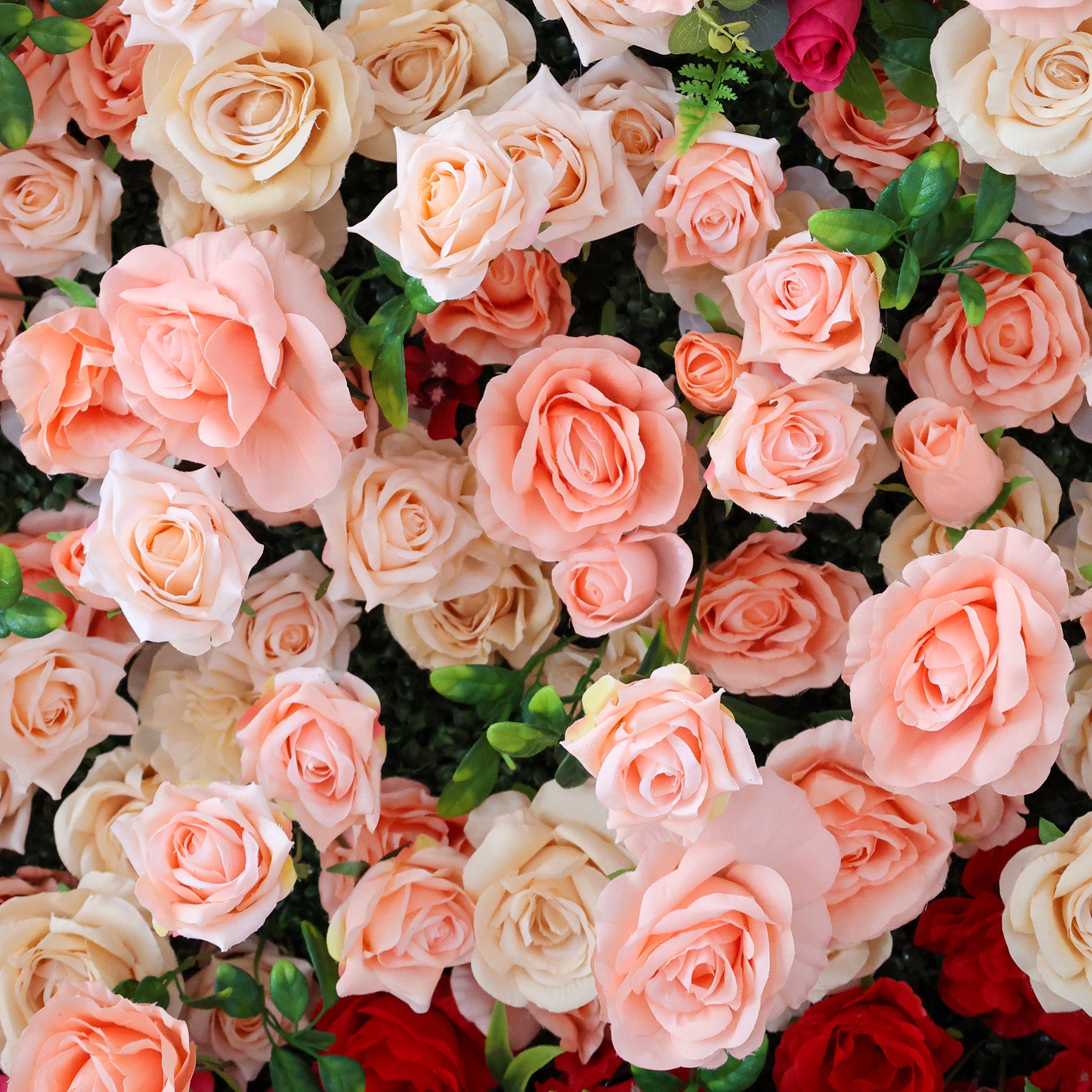 결혼식 및 파티 축하 장식을 위한 5D 핑크 로즈 롤업 꽃 벽 배경 VF-501