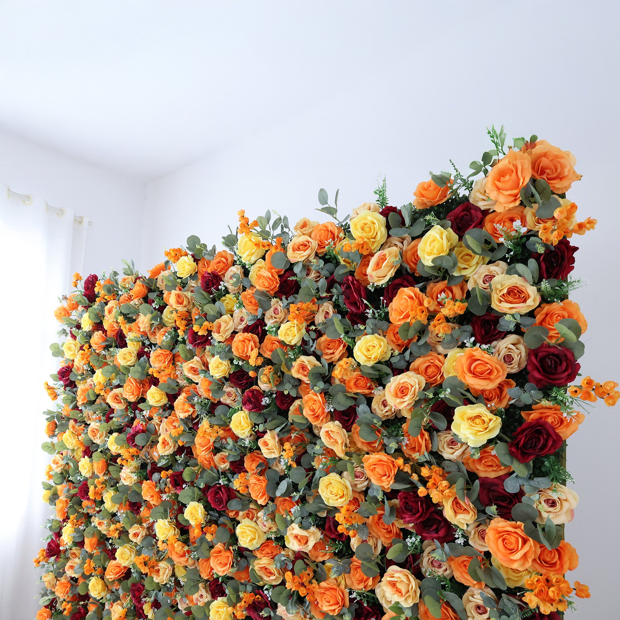 결혼식 및 파티 축하 장식을 위한 5D 핑크 로즈 롤업 꽃 벽 배경 VF-501