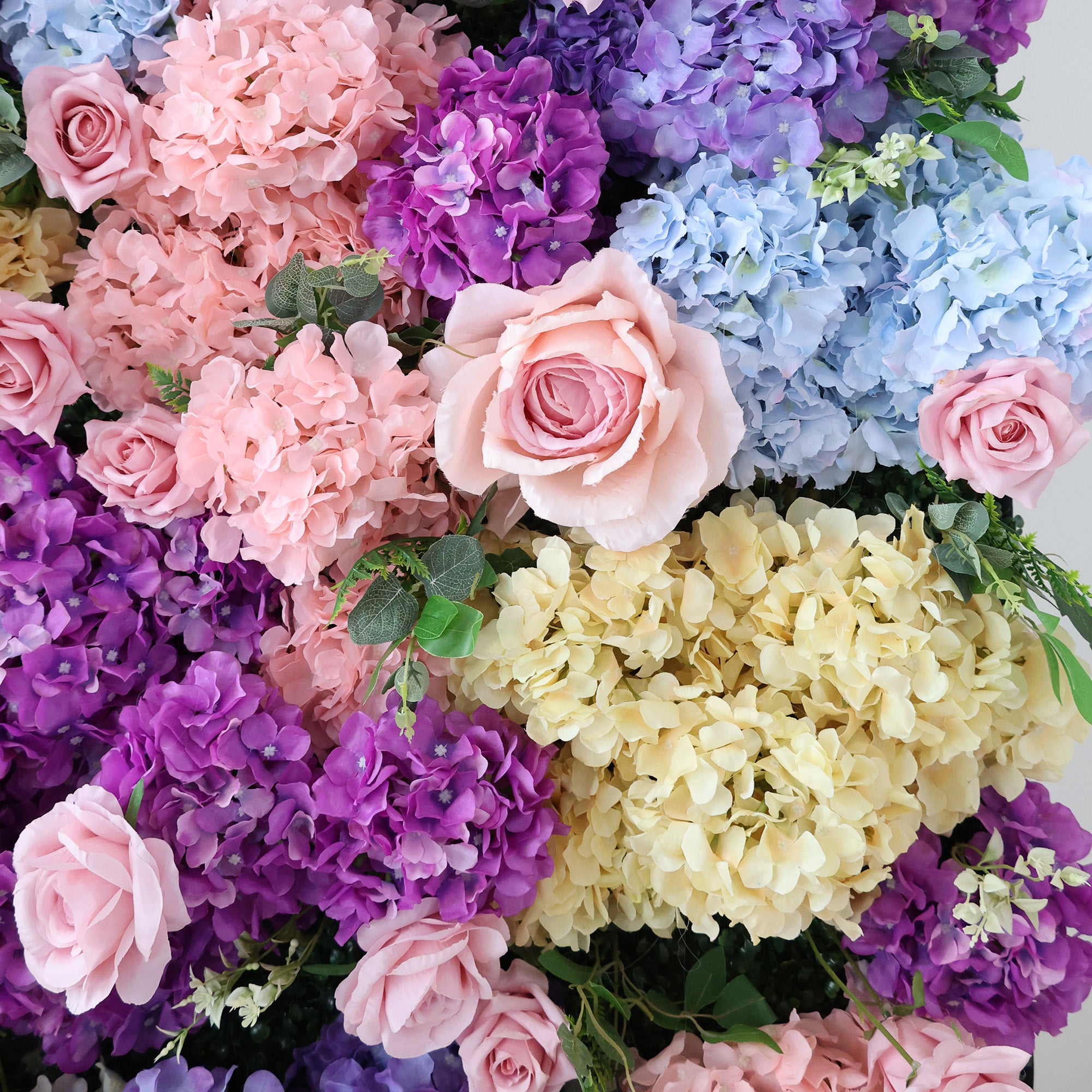 결혼식 및 파티 축하 장식을 위한 5D 핑크 로즈 롤업 꽃 벽 배경 VF-501