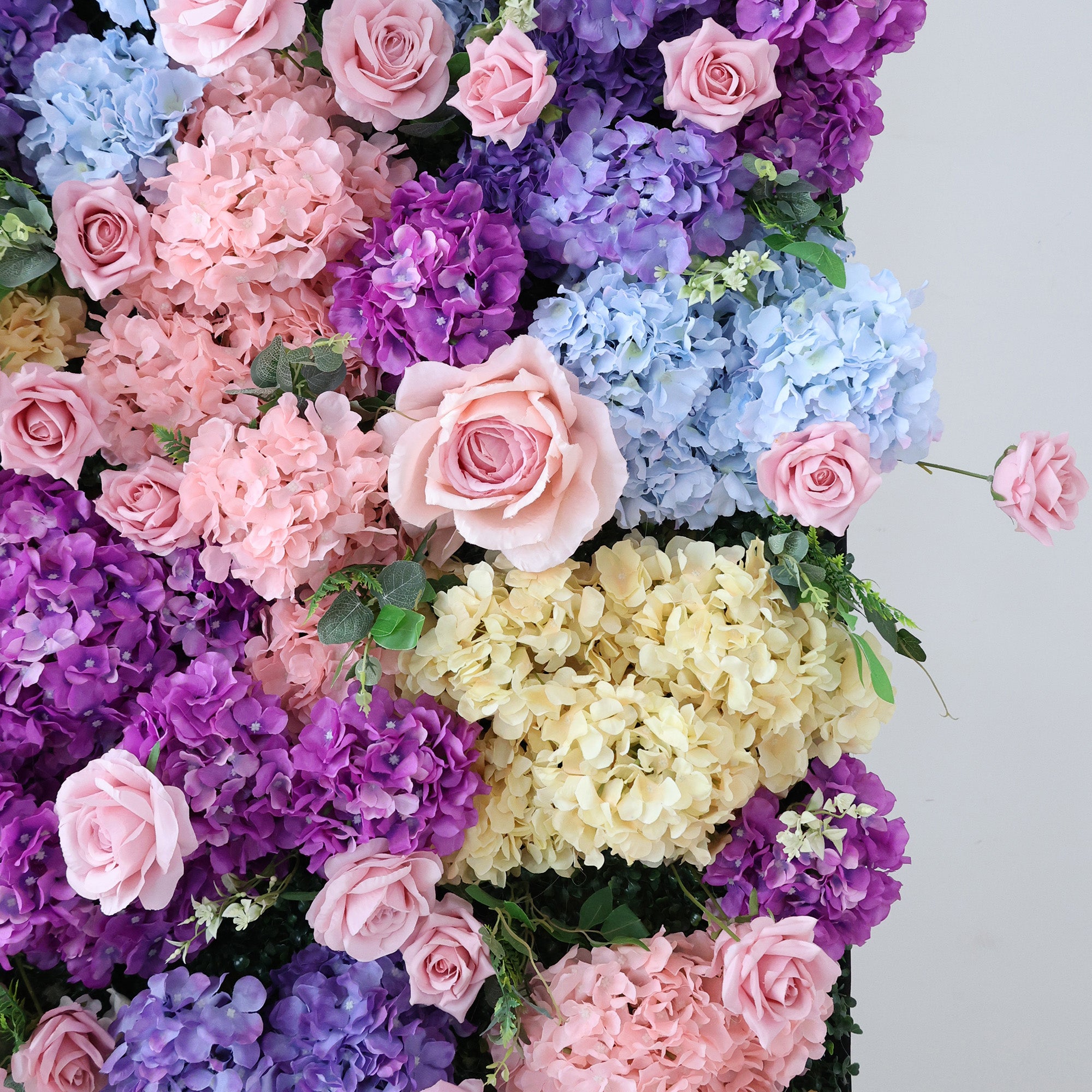 결혼식 및 파티 축하 장식을 위한 5D 핑크 로즈 롤업 꽃 벽 배경 VF-501