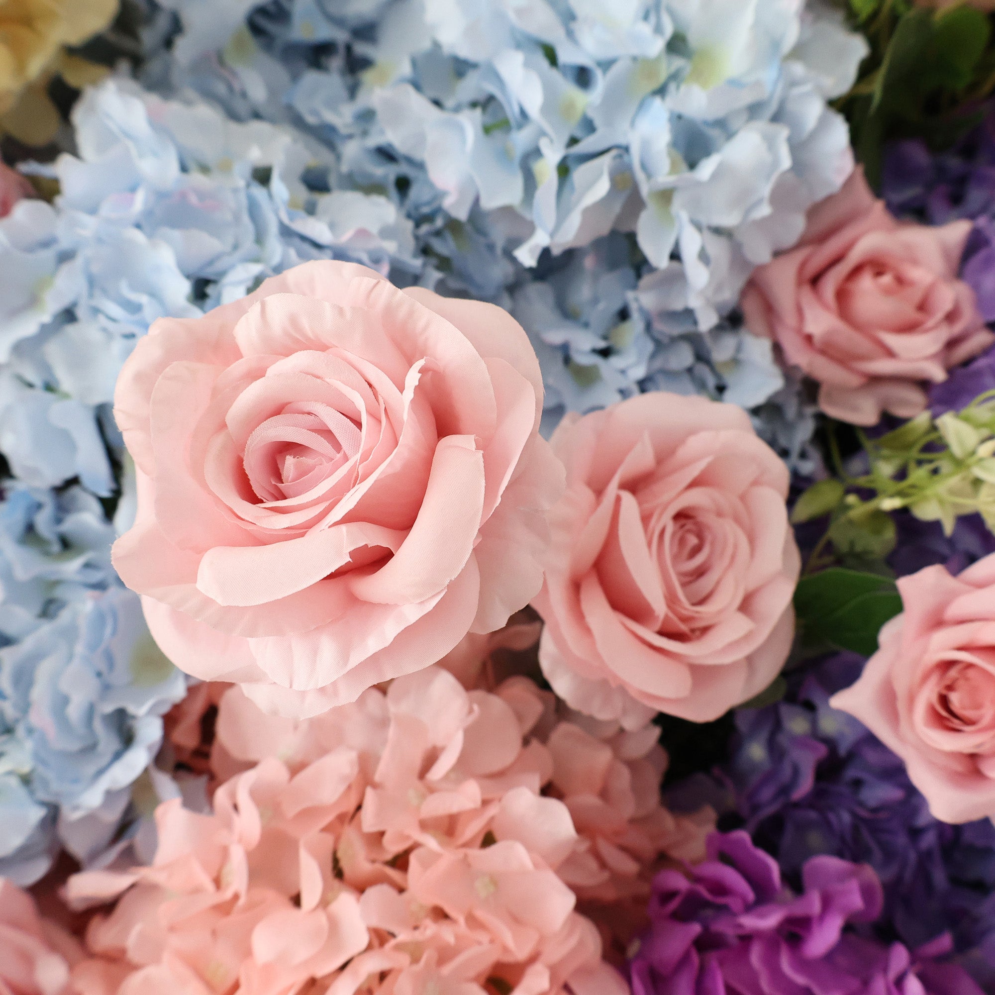 결혼식 및 파티 축하 장식을 위한 5D 핑크 로즈 롤업 꽃 벽 배경 VF-501