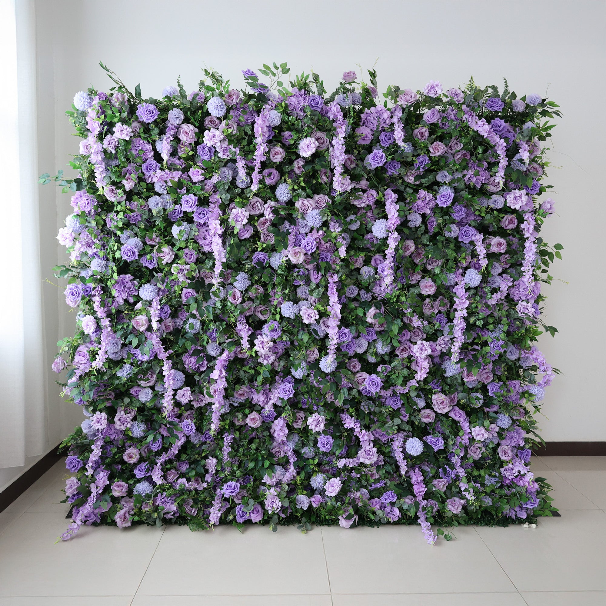 결혼식 및 파티 축하 장식을 위한 5D 핑크 로즈 롤업 꽃 벽 배경 VF-501