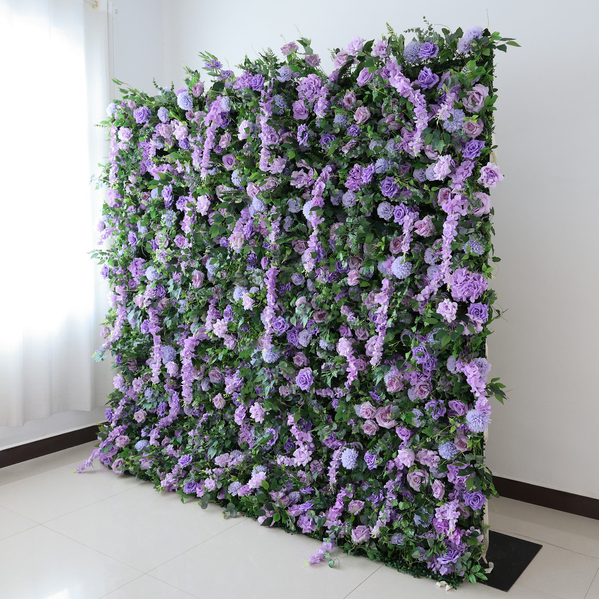 결혼식 및 파티 축하 장식을 위한 5D 핑크 로즈 롤업 꽃 벽 배경 VF-501