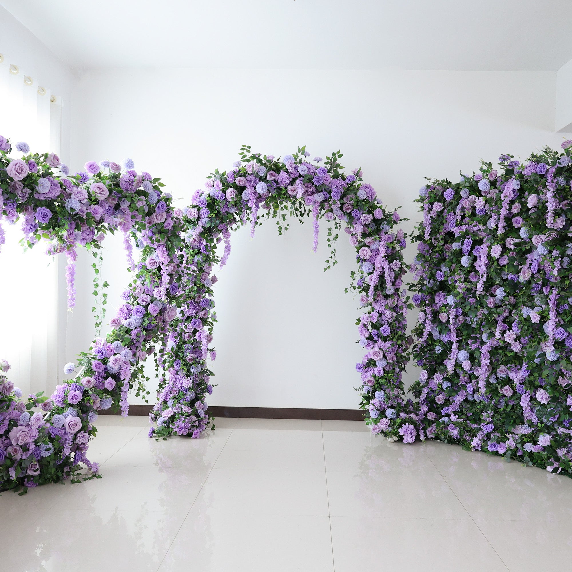 결혼식 및 파티 축하 장식을 위한 5D 핑크 로즈 롤업 꽃 벽 배경 VF-501