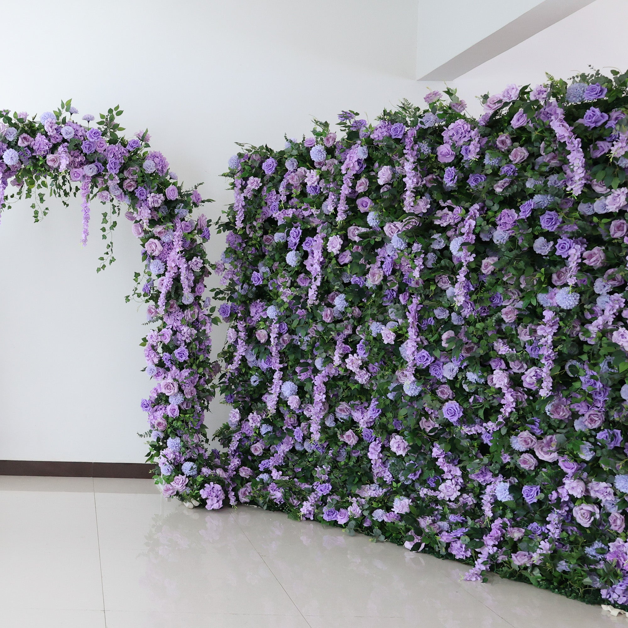 결혼식 및 파티 축하 장식을 위한 5D 핑크 로즈 롤업 꽃 벽 배경 VF-501