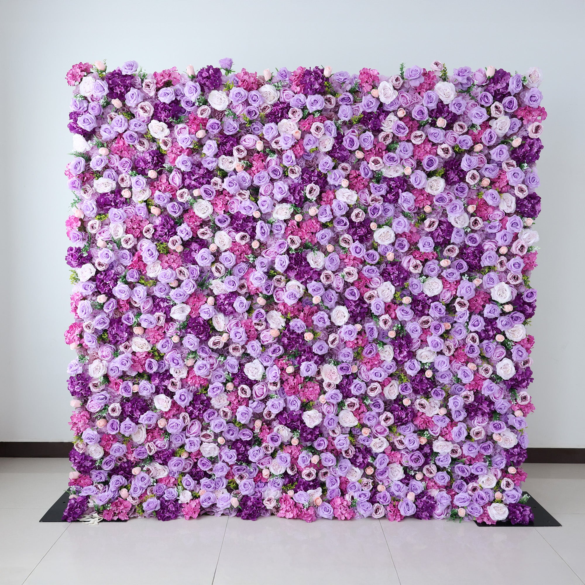 결혼식 및 파티 축하 장식을 위한 5D 핑크 로즈 롤업 꽃 벽 배경 VF-501