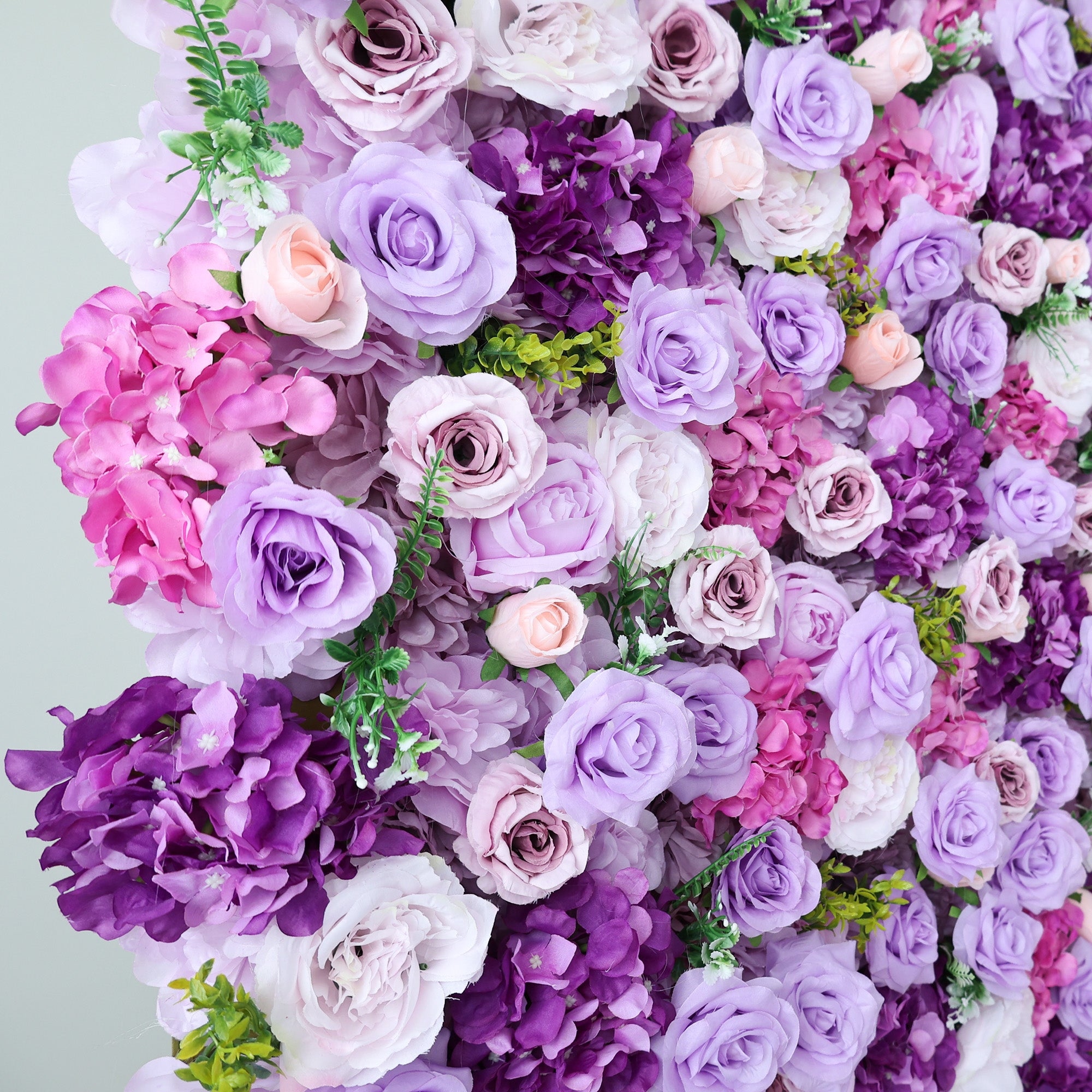 결혼식 및 파티 축하 장식을 위한 5D 핑크 로즈 롤업 꽃 벽 배경 VF-501