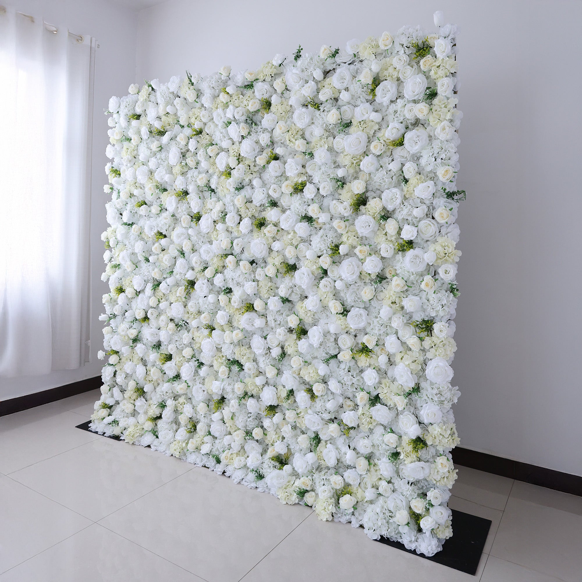 5Dピンクローズロールアップフラワーウォールバックドロップ 結婚式&パーティーセレブレーションデコ VF-501