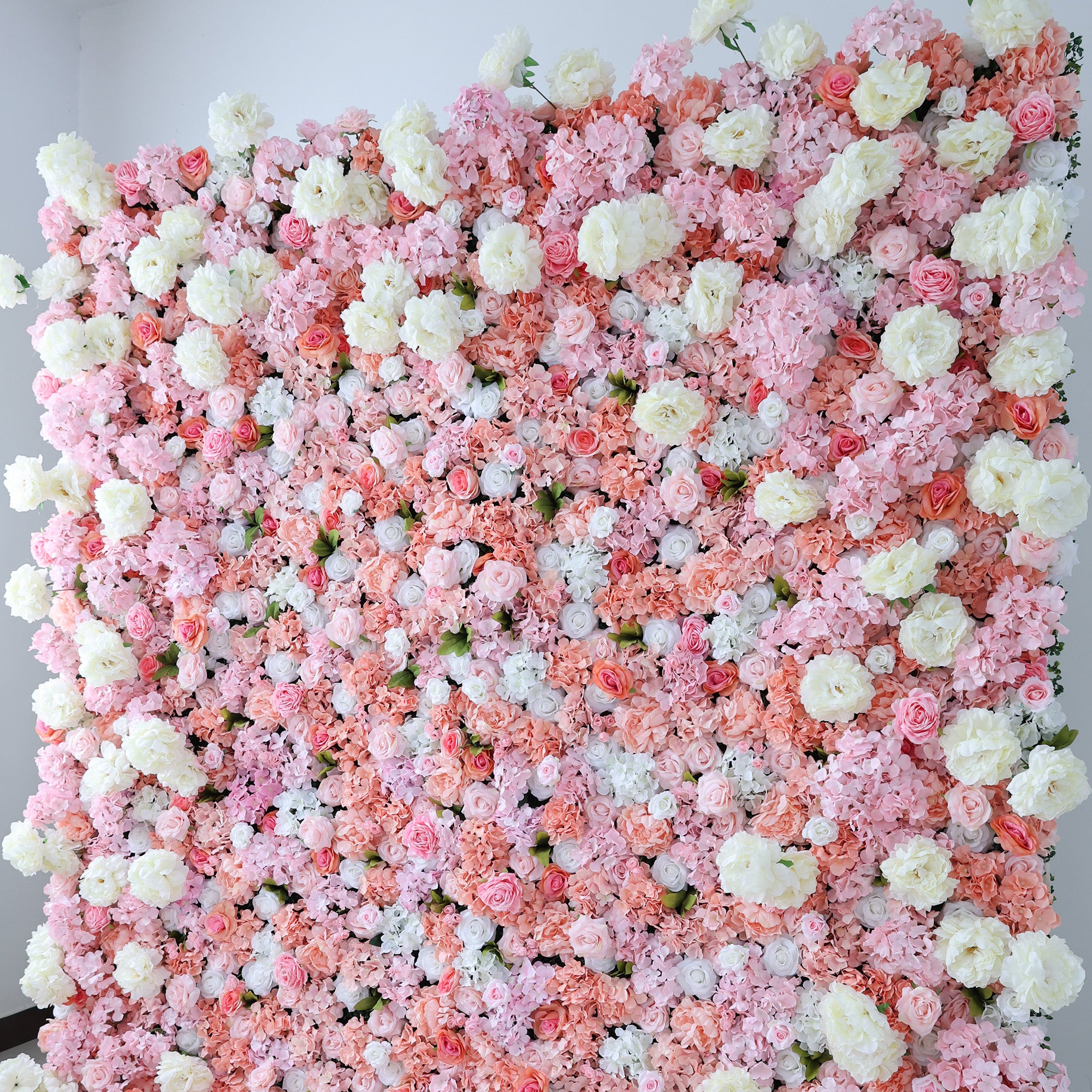 결혼식 및 파티 축하 장식을 위한 5D 핑크 로즈 롤업 꽃 벽 배경 VF-501