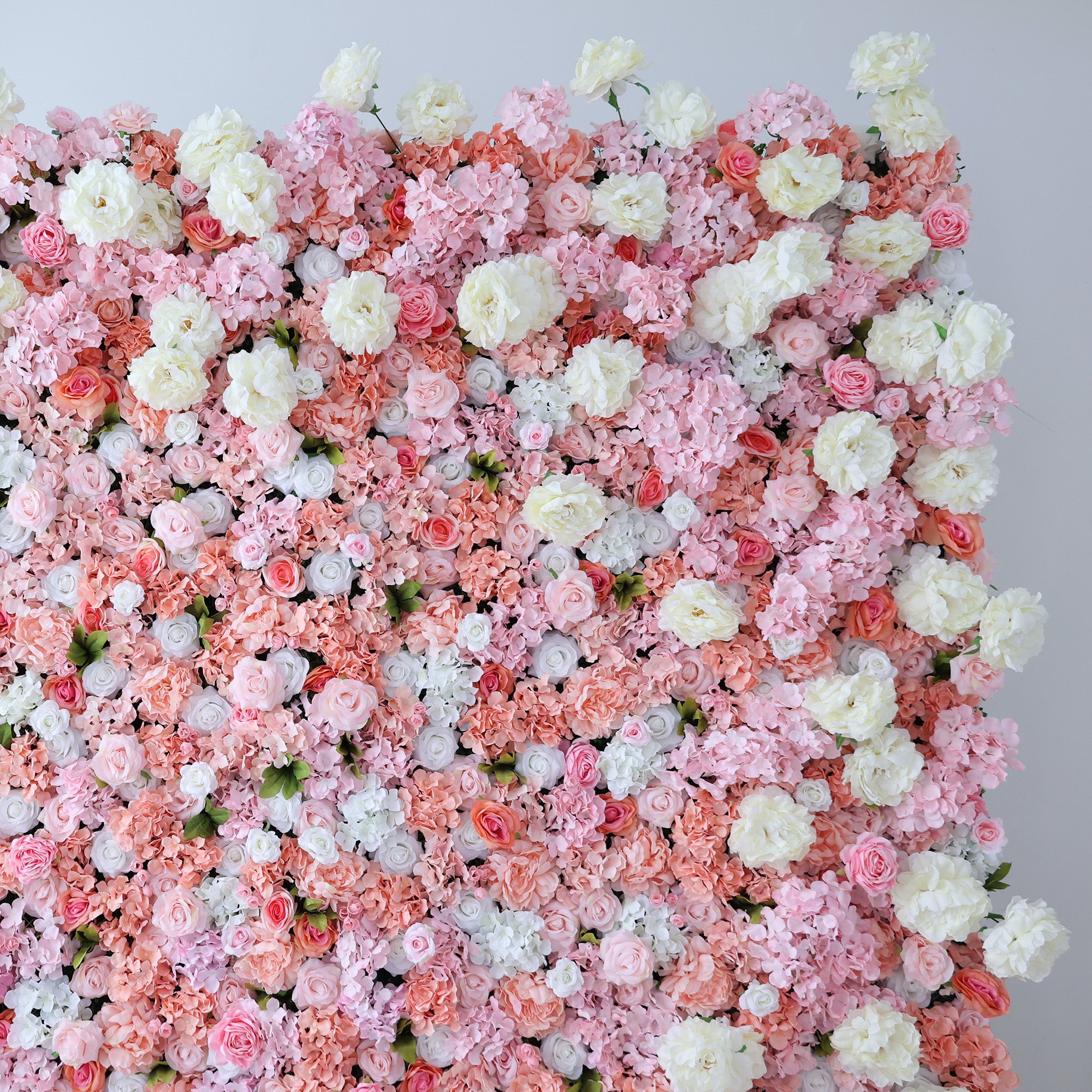 결혼식 및 파티 축하 장식을 위한 5D 핑크 로즈 롤업 꽃 벽 배경 VF-501