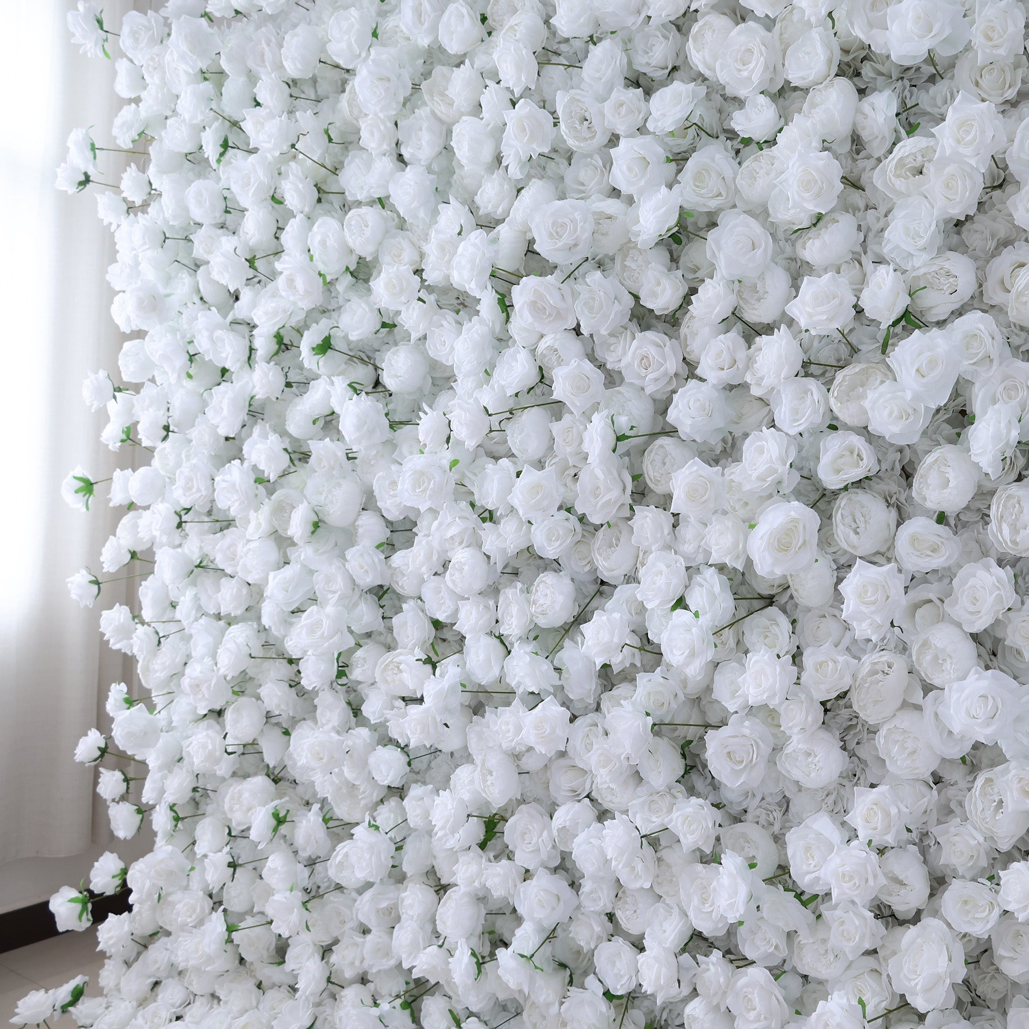 결혼식 및 파티 축하 장식을 위한 5D 핑크 로즈 롤업 꽃 벽 배경 VF-501