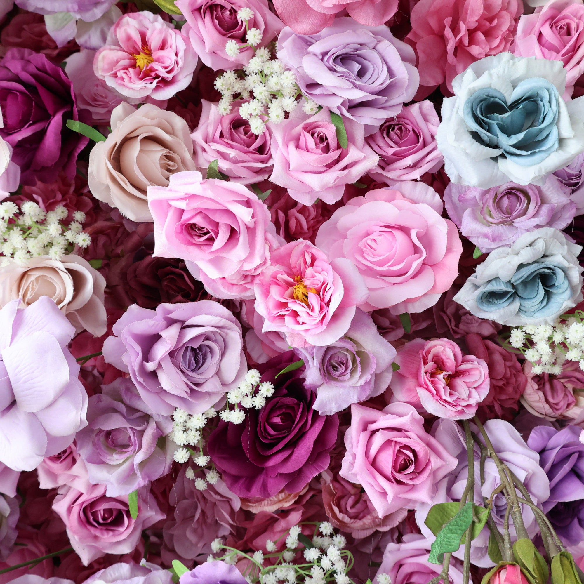 결혼식 및 파티 축하 장식을 위한 5D 핑크 로즈 롤업 꽃 벽 배경 VF-501