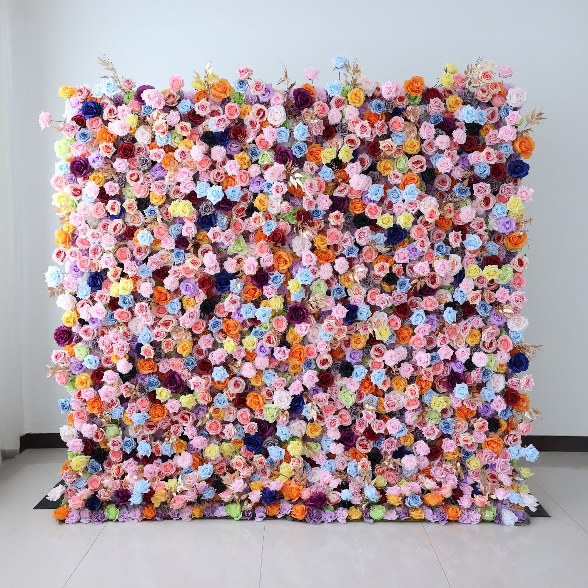 5Dピンクローズロールアップフラワーウォールバックドロップ 結婚式&パーティーセレブレーションデコ VF-501