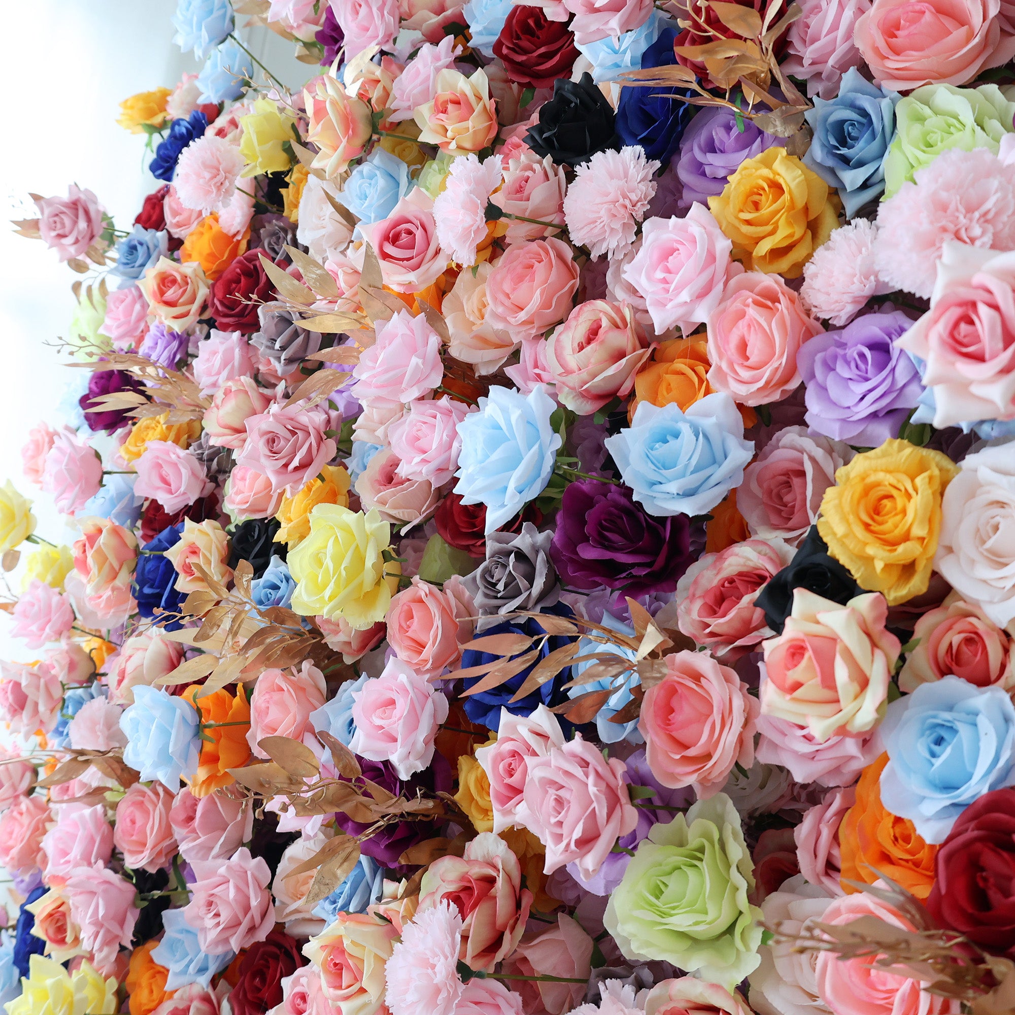 5Dピンクローズロールアップフラワーウォールバックドロップ 結婚式&パーティーセレブレーションデコ VF-501