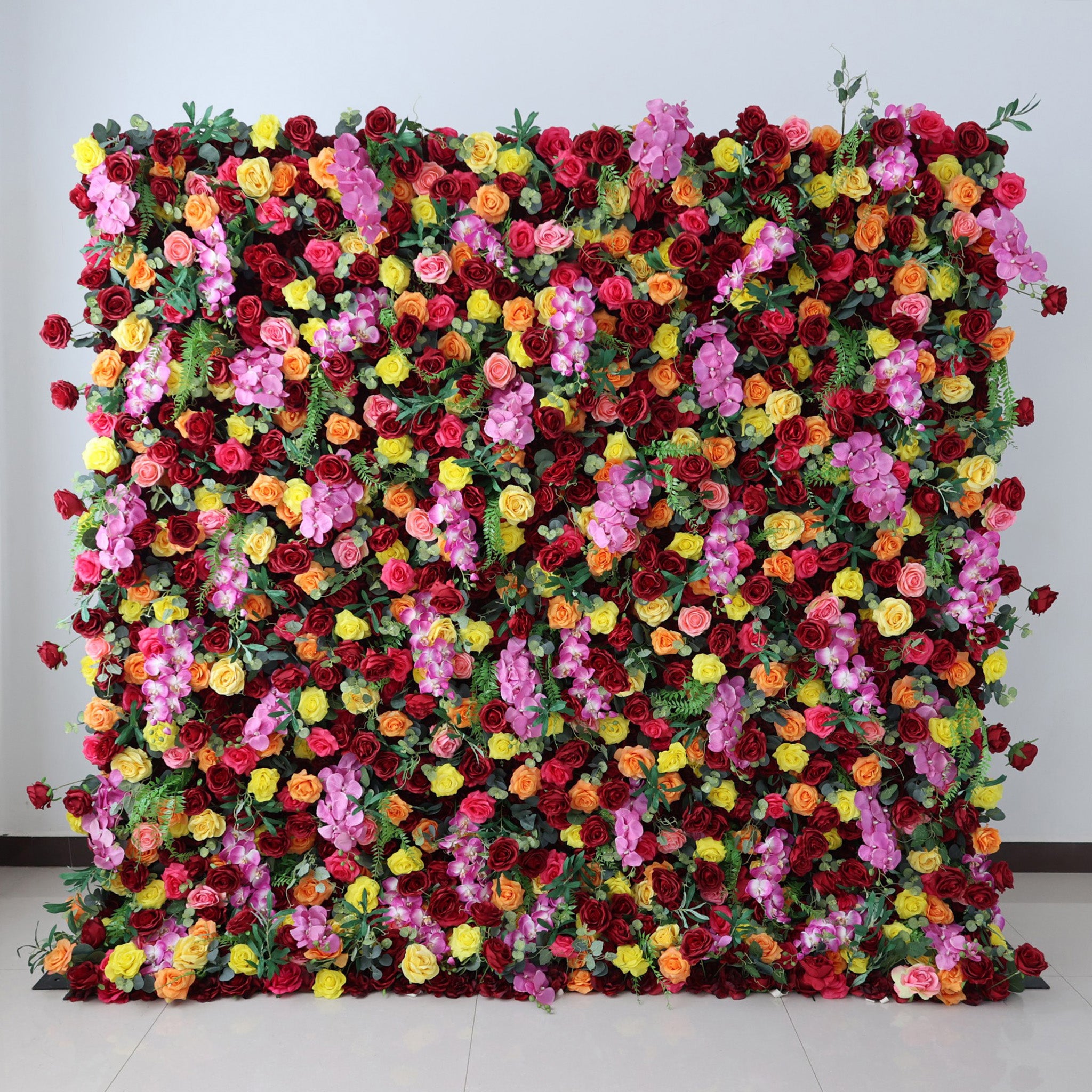 결혼식 및 파티 축하 장식을 위한 5D 핑크 로즈 롤업 꽃 벽 배경 VF-501