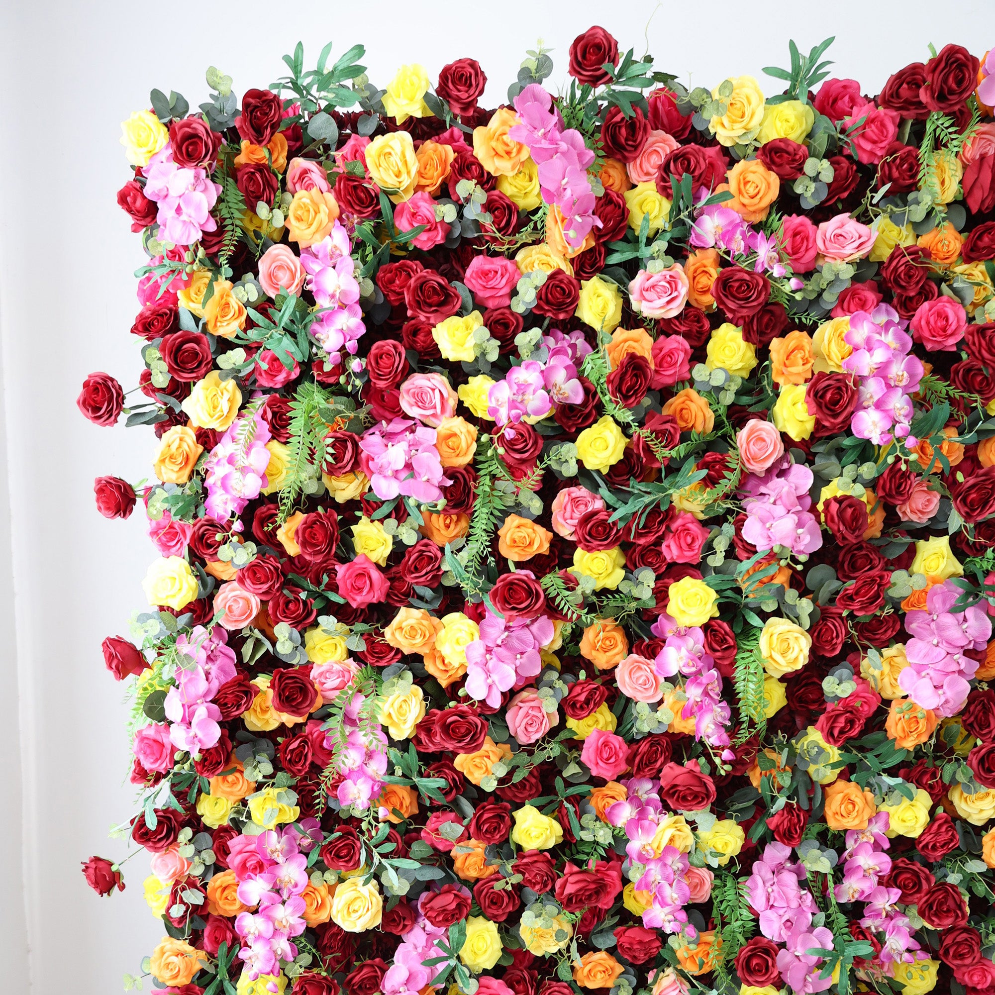 5Dピンクローズロールアップフラワーウォールバックドロップ 結婚式&パーティーセレブレーションデコ VF-501