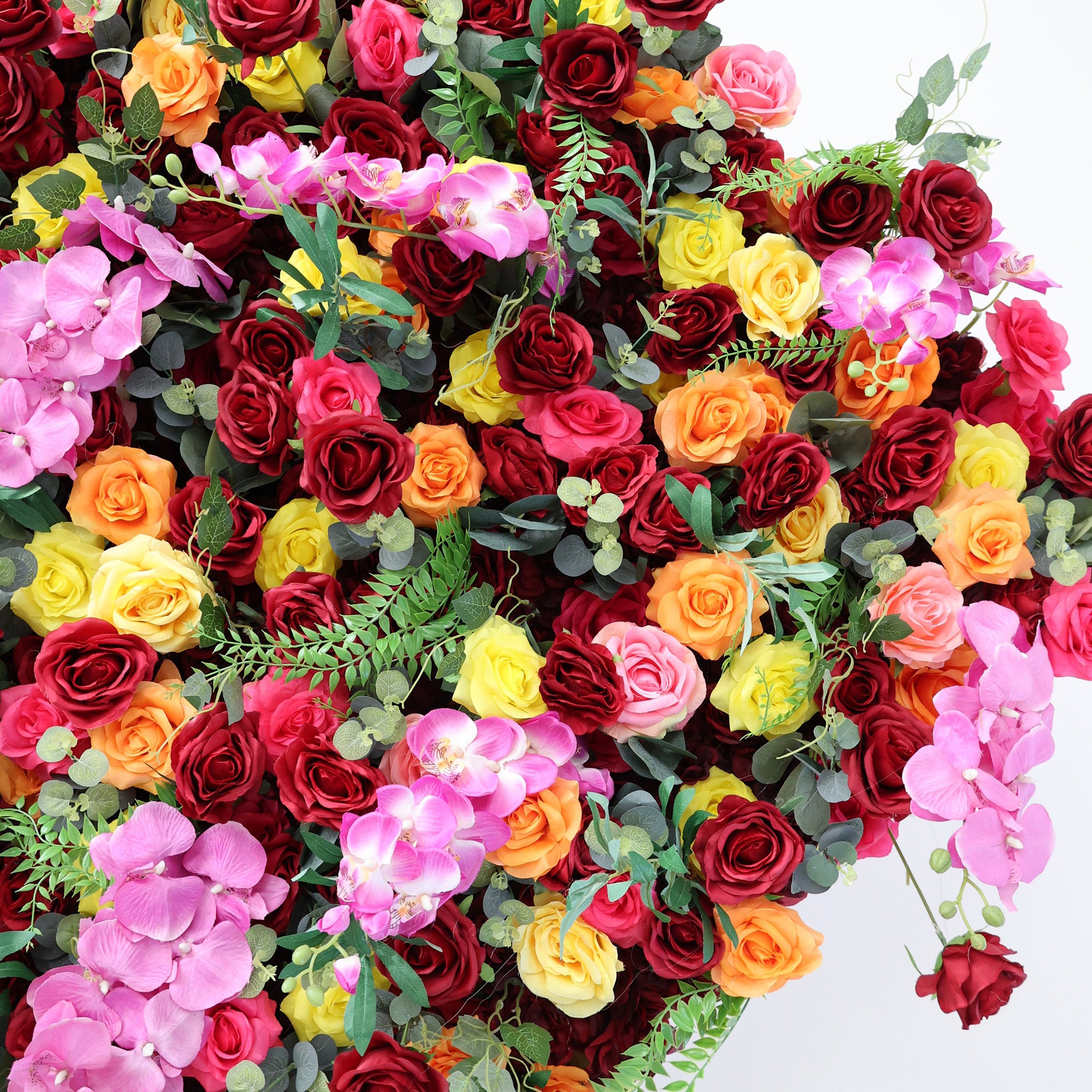 5Dピンクローズロールアップフラワーウォールバックドロップ 結婚式&パーティーセレブレーションデコ VF-501