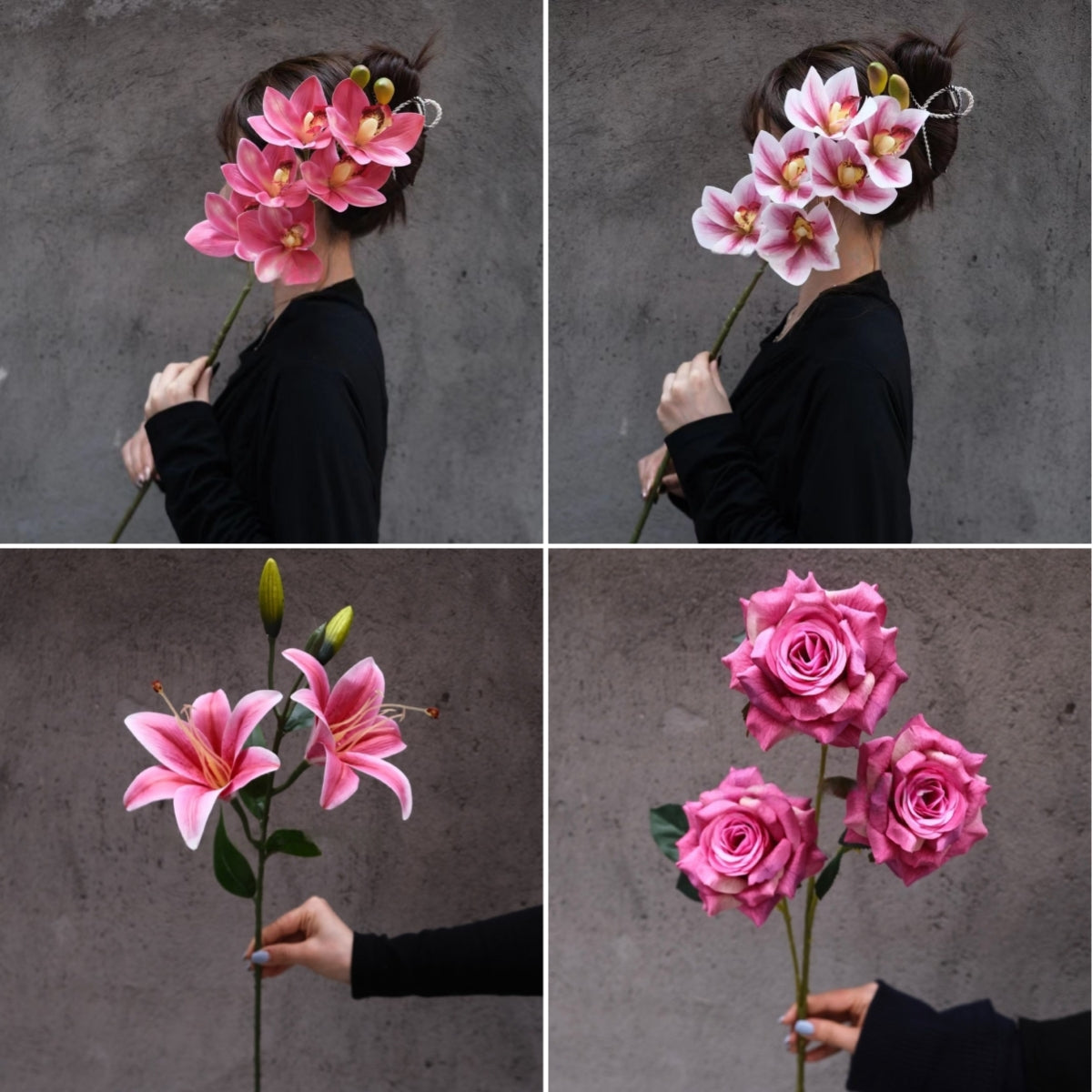 Bold Magenta Pink Artificial Flower | Single Stem Accent for Interior Styling FS-1010B