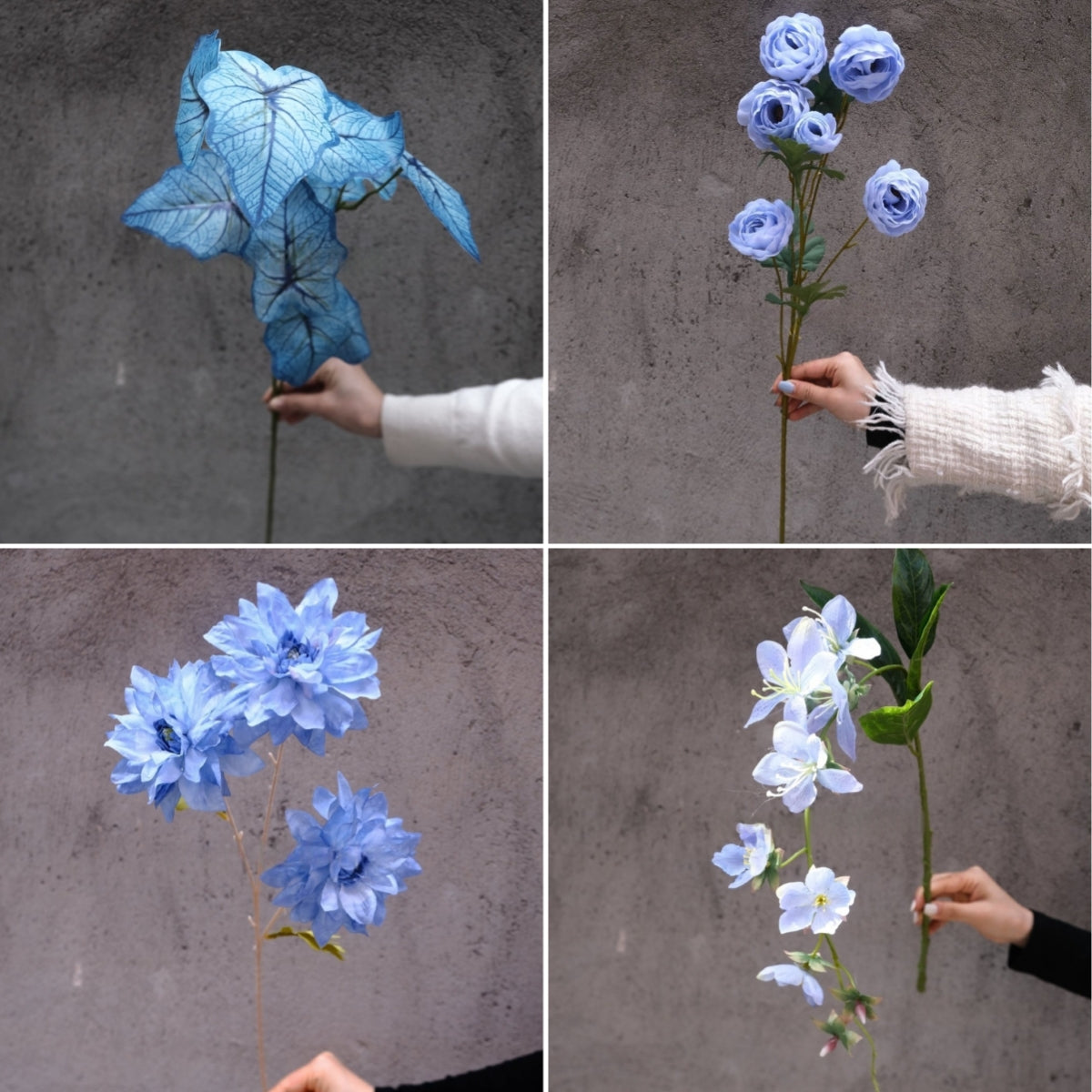 Realistic Sky Blue Artificial Flower | Single Stem for Modern Interiors FS-1009B