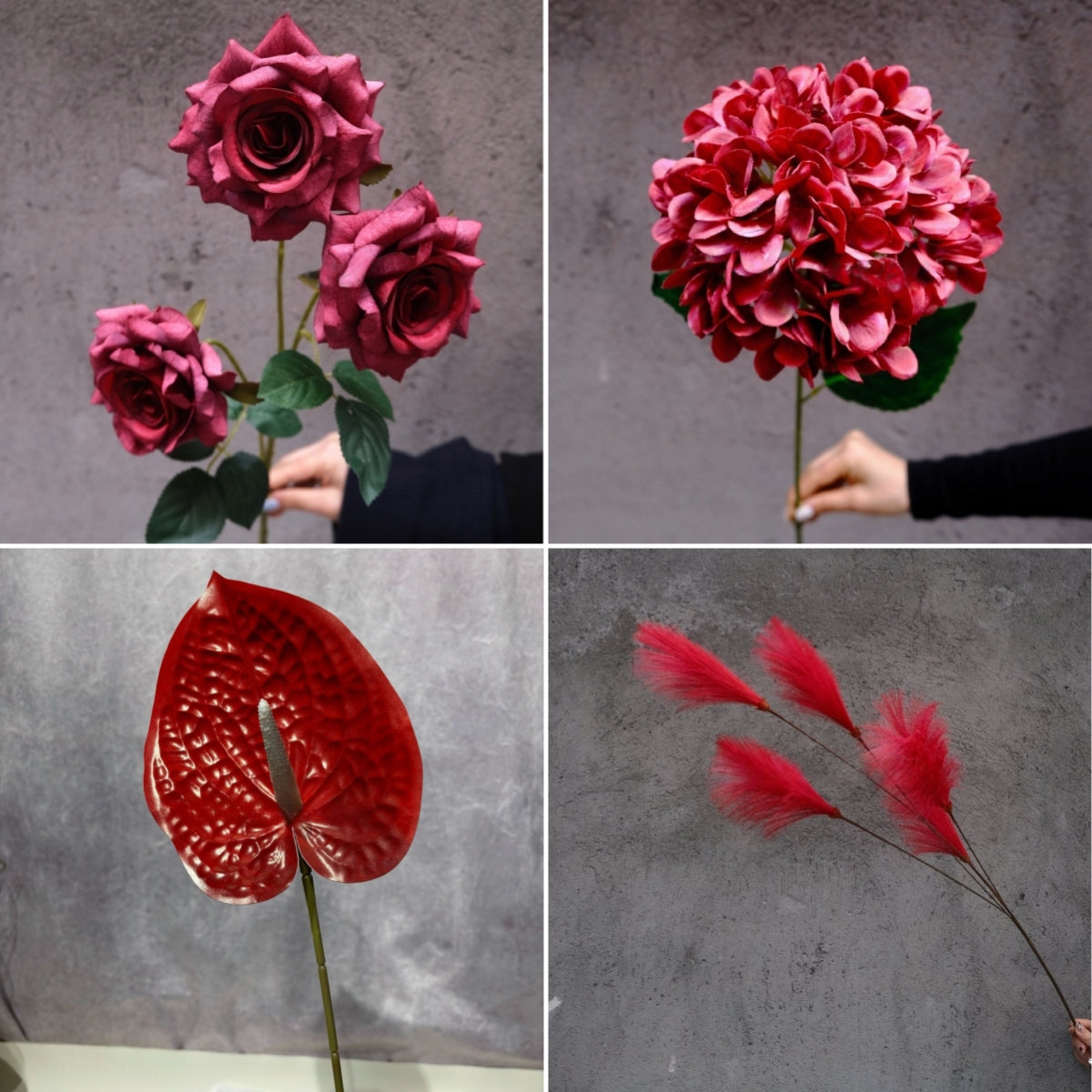 Elegant Red Faux Rose Stem | Home Decor or Event Styling Flower FS-1005B