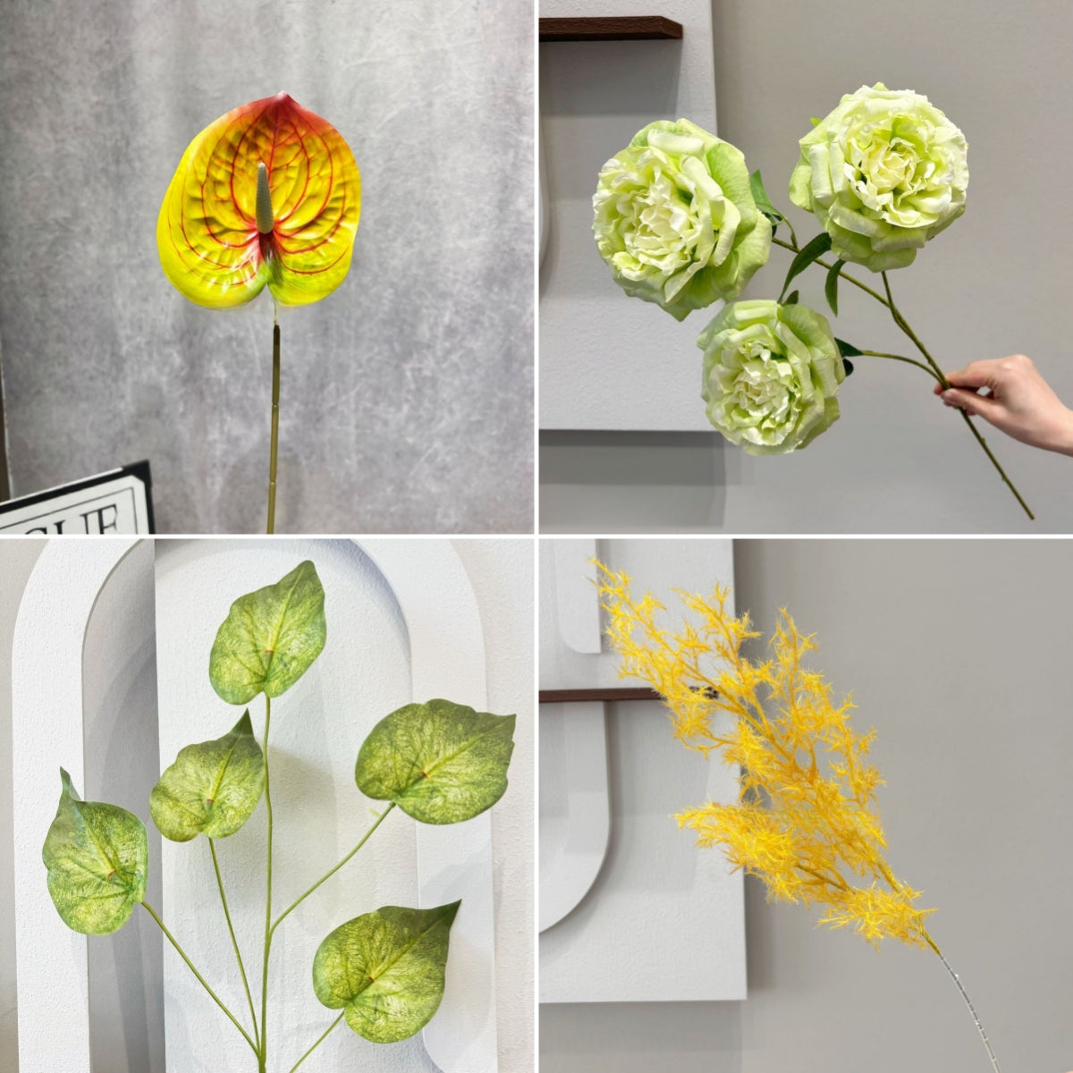 Single Stem Faux Bloom in Yellow Green | Perfect for Home or Office Decor FS-1006C