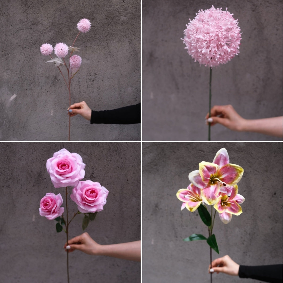 Blush Pink Single Stem Faux Flowers | Elegant Home Decor & Floral Arrangements FS-1002C