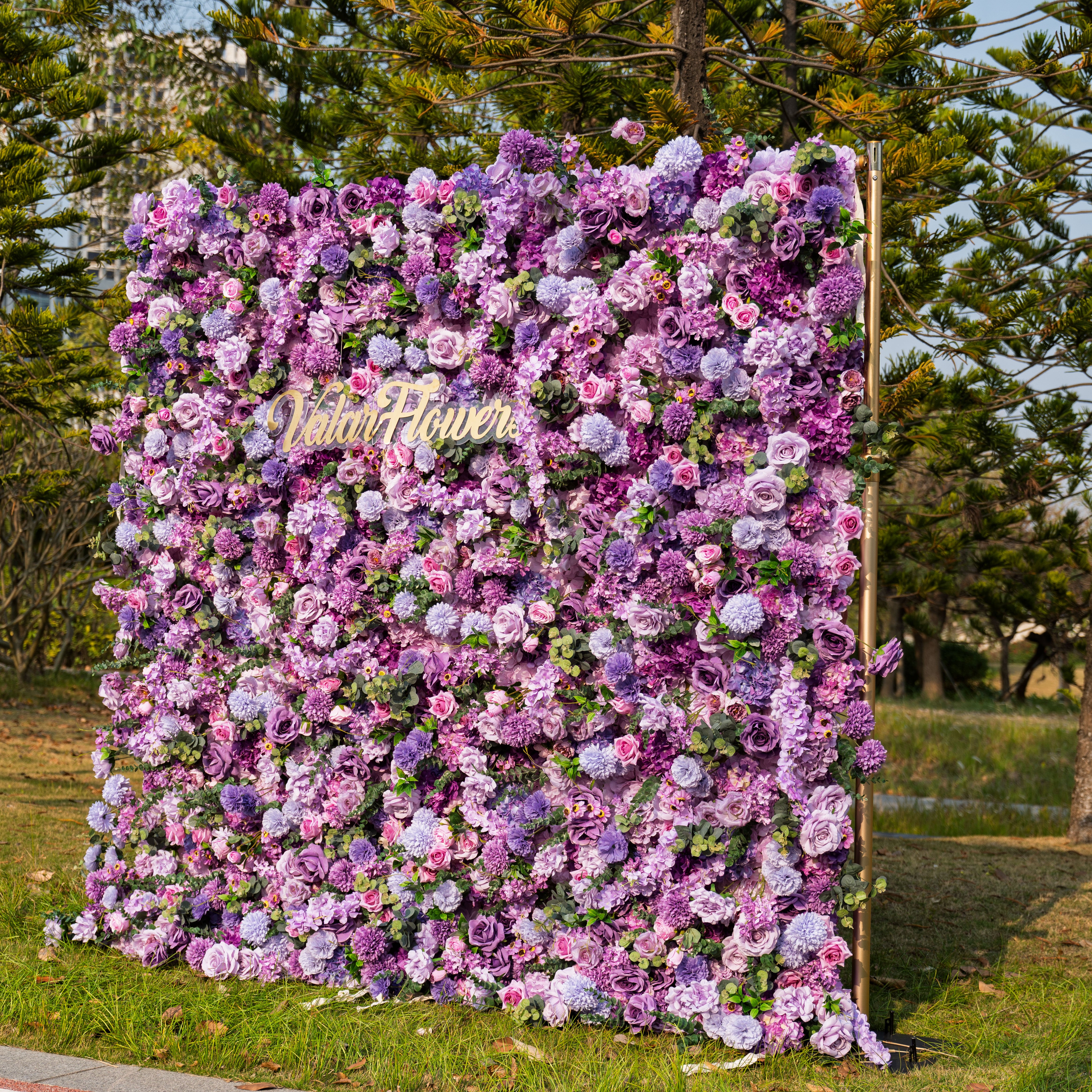 Fleurs Valar enroulables en tissu, mur de fleurs violettes artificielles, toile de fond de mariage, décor de fête florale, photographie d'événement-VF-192