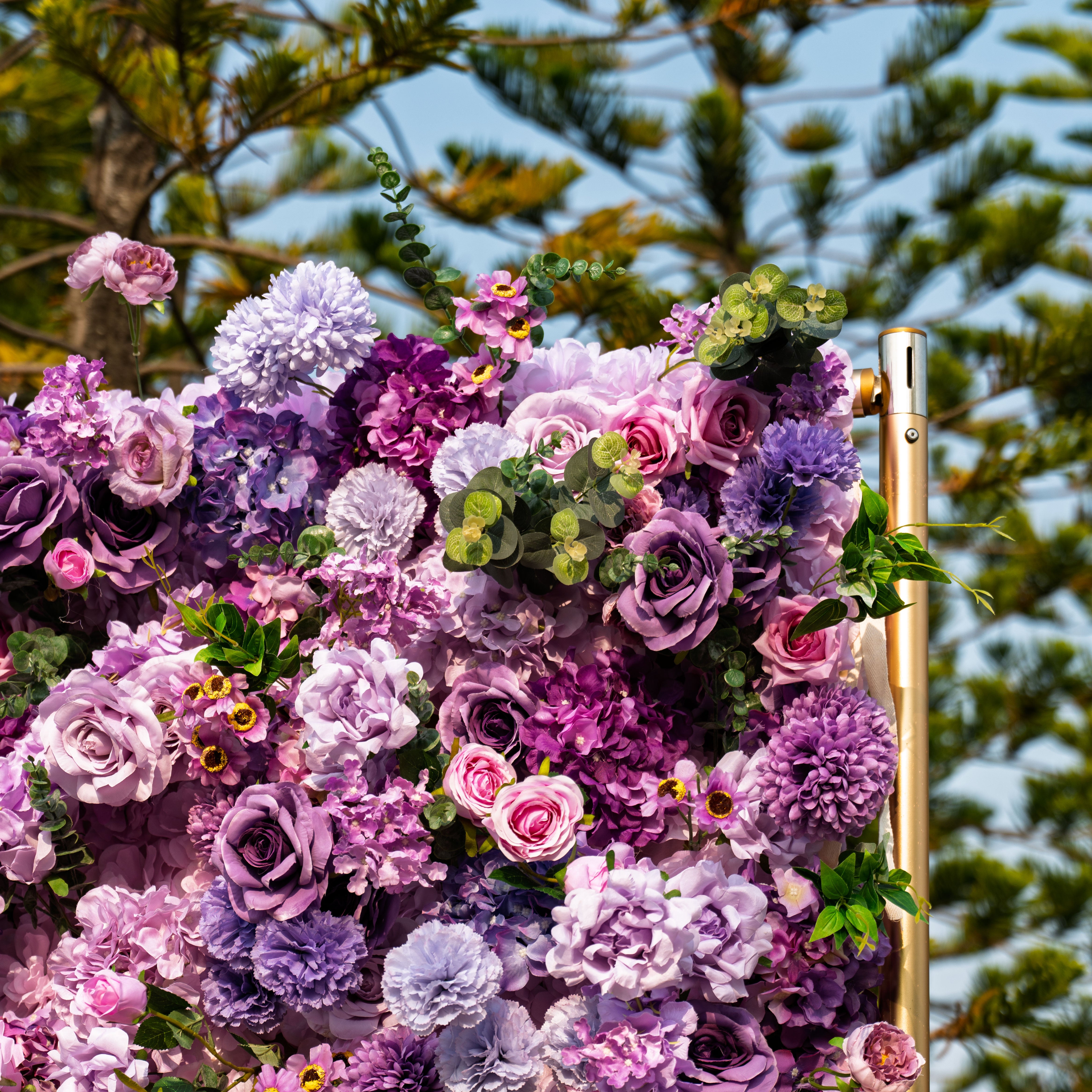 Fleurs Valar enroulables en tissu, mur de fleurs violettes artificielles, toile de fond de mariage, décor de fête florale, photographie d'événement-VF-192