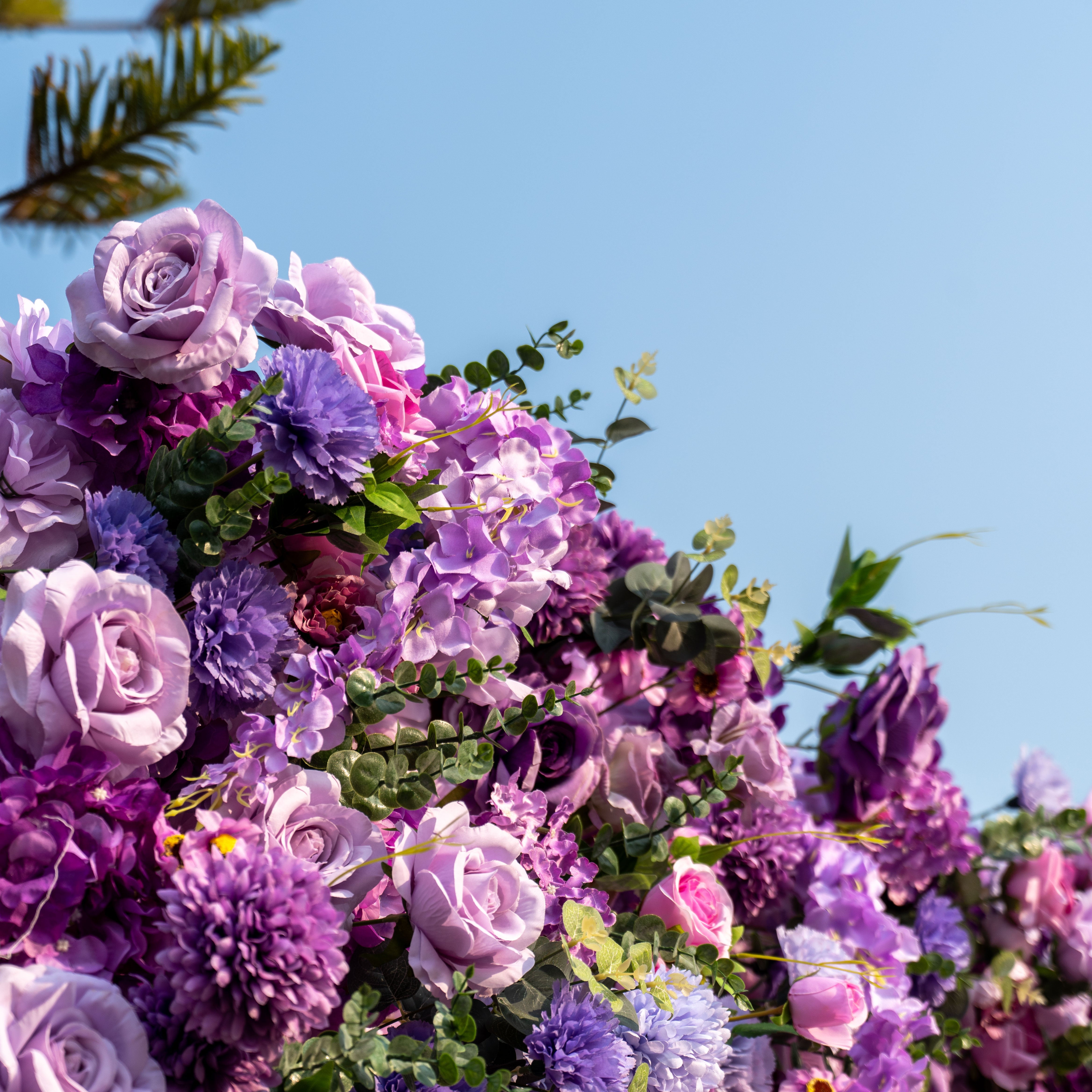 Fleurs Valar enroulables en tissu, mur de fleurs violettes artificielles, toile de fond de mariage, décor de fête florale, photographie d'événement-VF-192